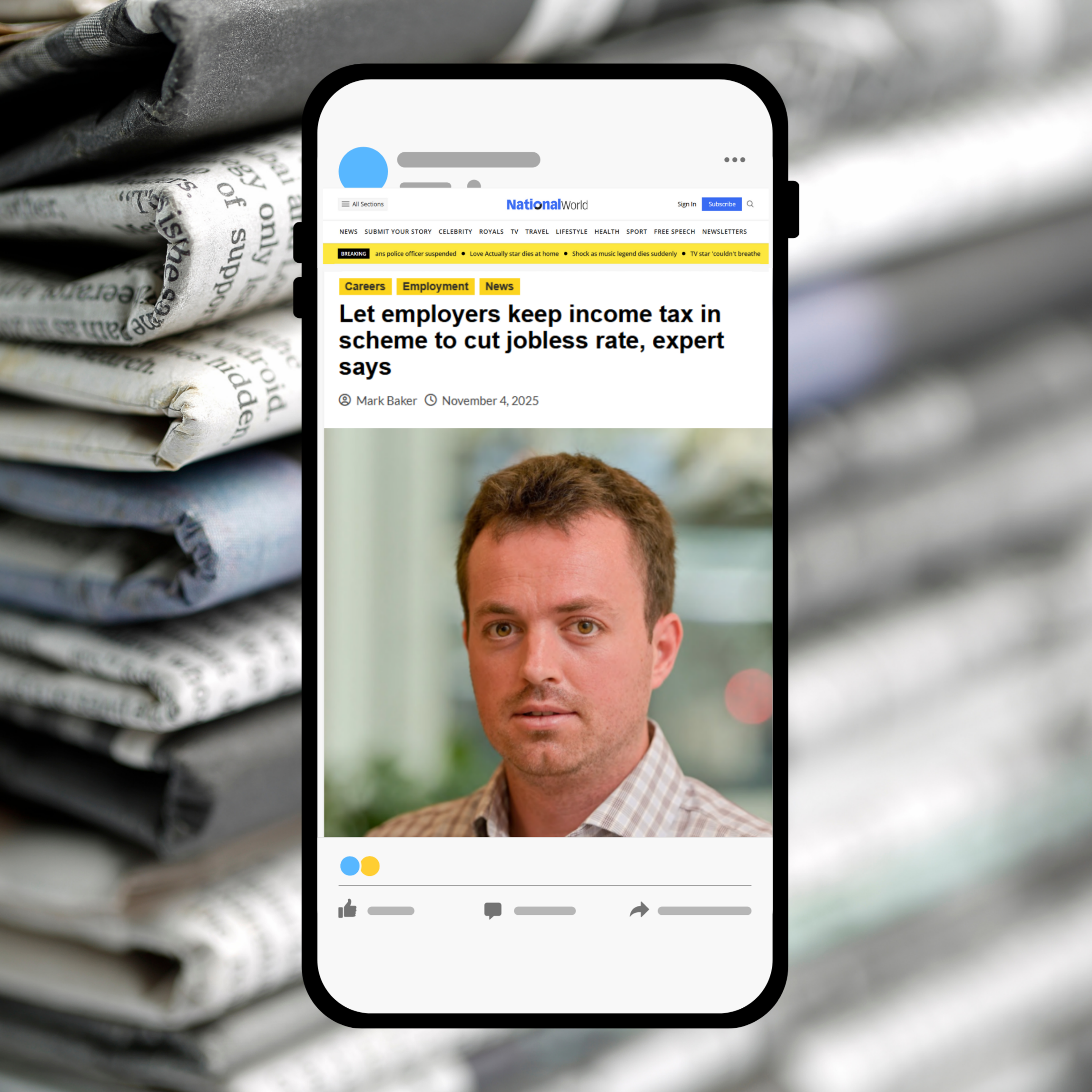 News Outlets: ‘Government should let employers keep income tax as a reward for employment’