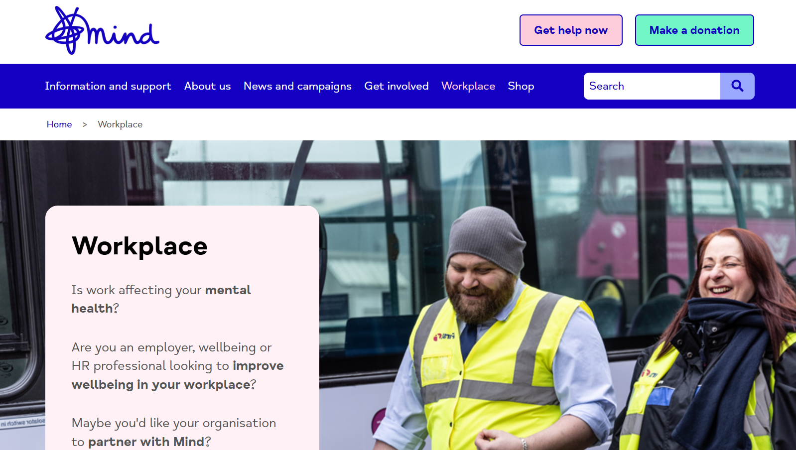 MIND workplace support 