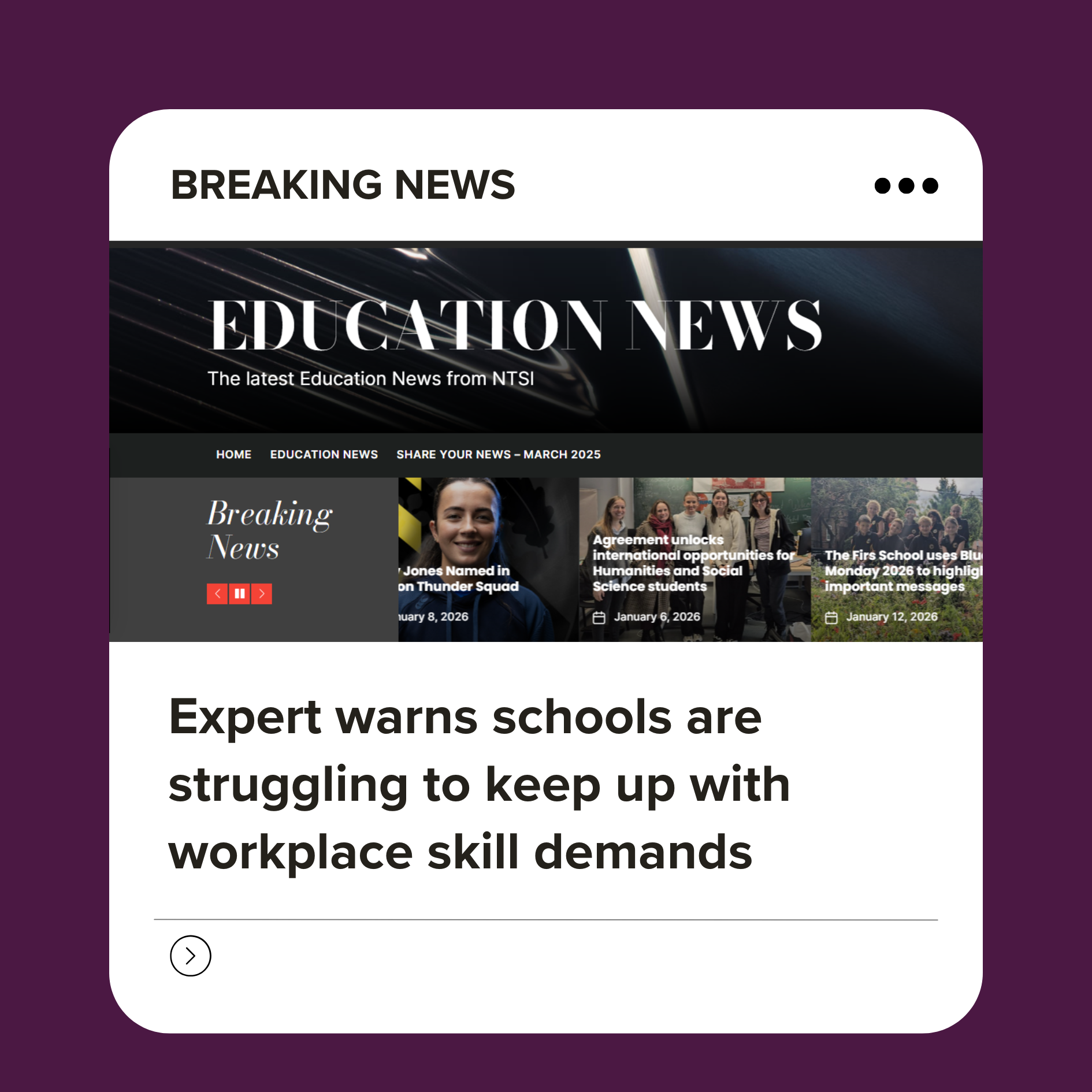 News Outlets: ‘Expert warns schools are struggling to keep up with workplace skill demands’