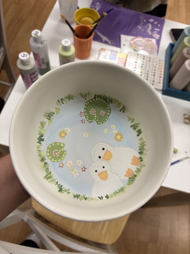 Cute duck painting on ceramic.jpg