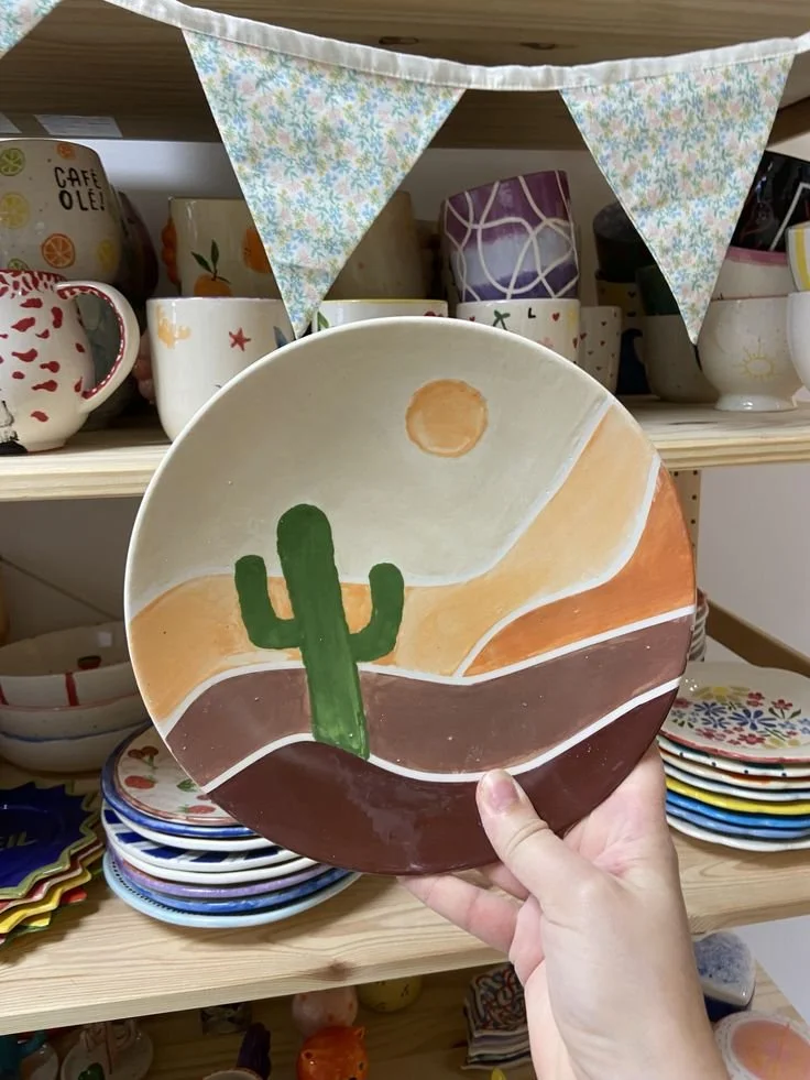 Assiette Jean Loic Cactus Desert Paysage.jpg