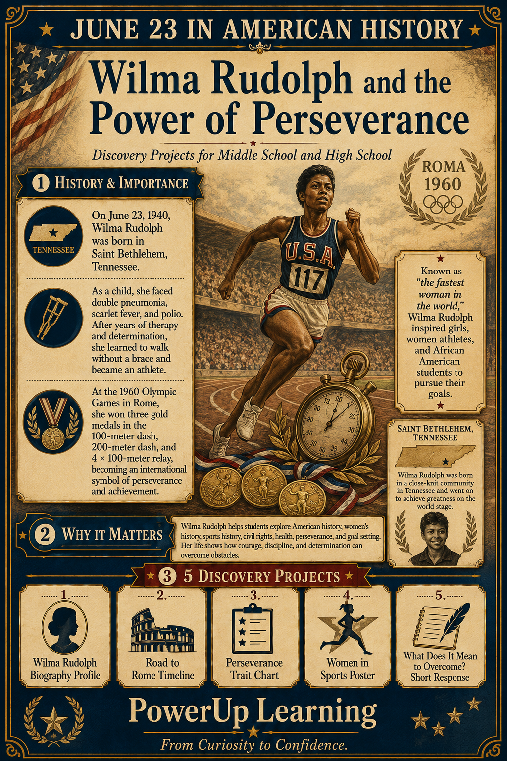 Wilma Rudolph student activities poster