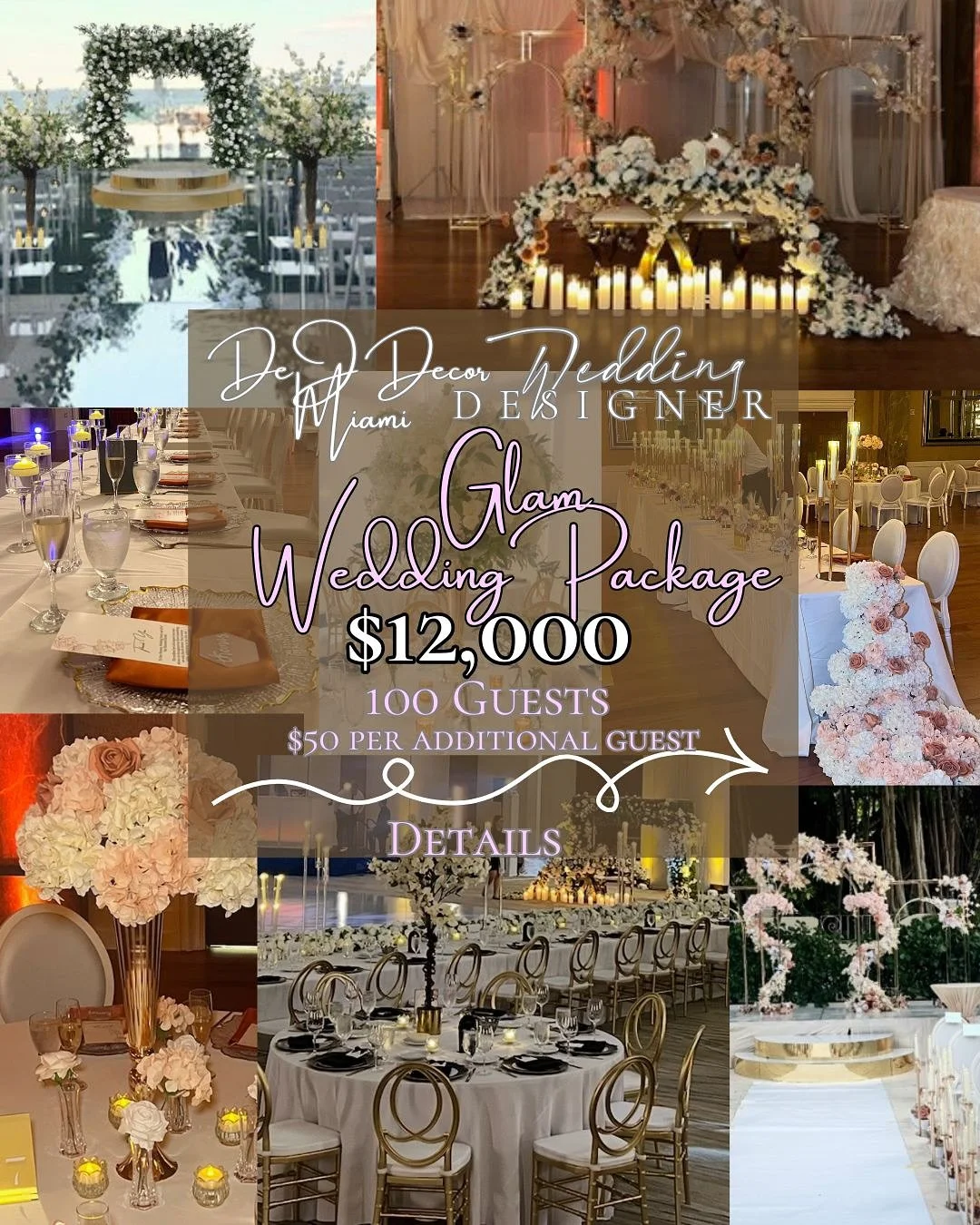 ✨ DeJ Decor Miami&rsquo;s Glam Wedding Package will reduce your wedding planning anxiety instantly, and here&rsquo;s why 👇🏽✨

Introducing our Glam Wedding Planning &amp; Decor Package! Our all-inclusive wedding planning services include:

1. Every 