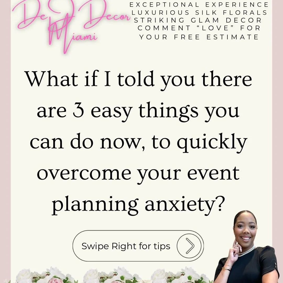 ✨ Stop feeling overwhelmed about planning your wedding. We have all the tips &amp; tools to help you turn that anxiety into excitement! Discover our all-inclusive luxury package that handles everything for you! 

At DeJ Decor Miami, we want to suppor
