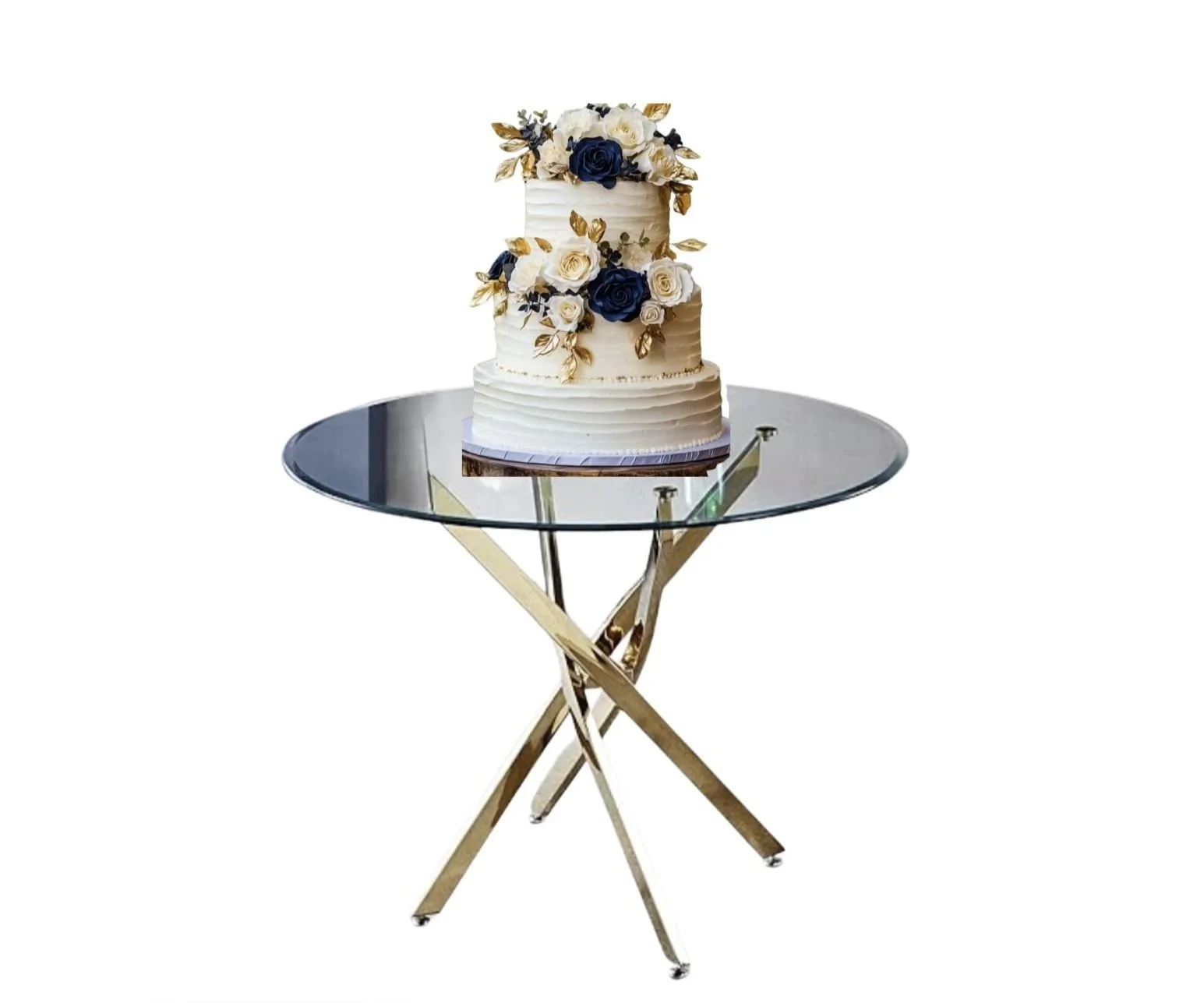 Gold & Glass Cake Table