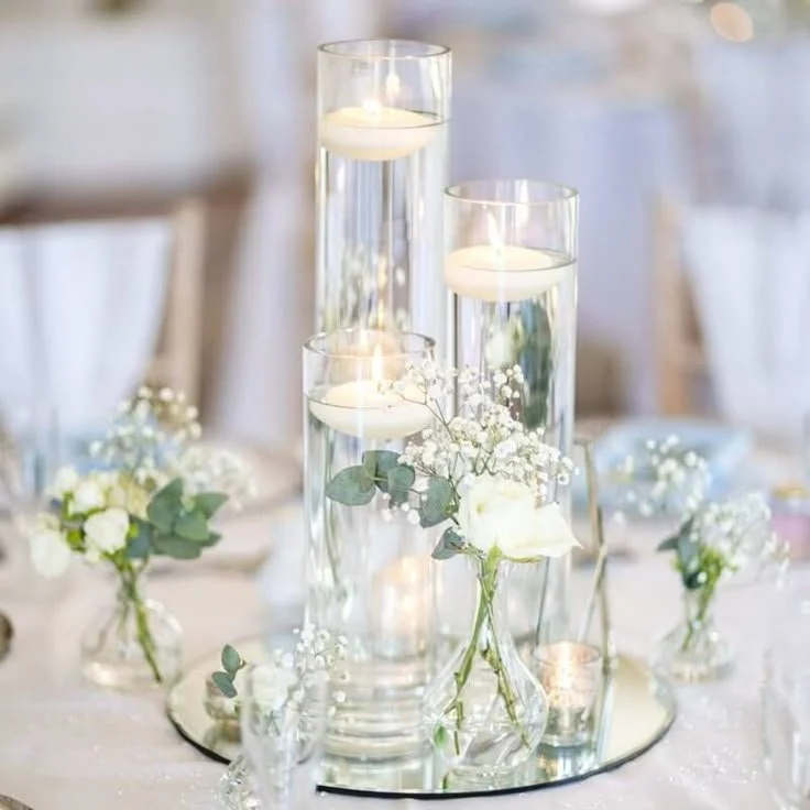 Bud Florals and Candle Centerpieces