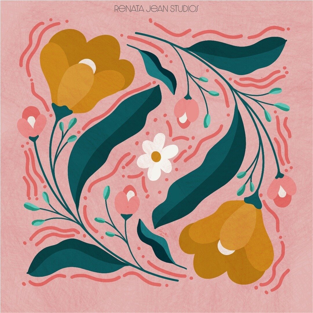Some swirly flowers for the weekend🌸

#floralillustration #renatajeanstudios #procreate