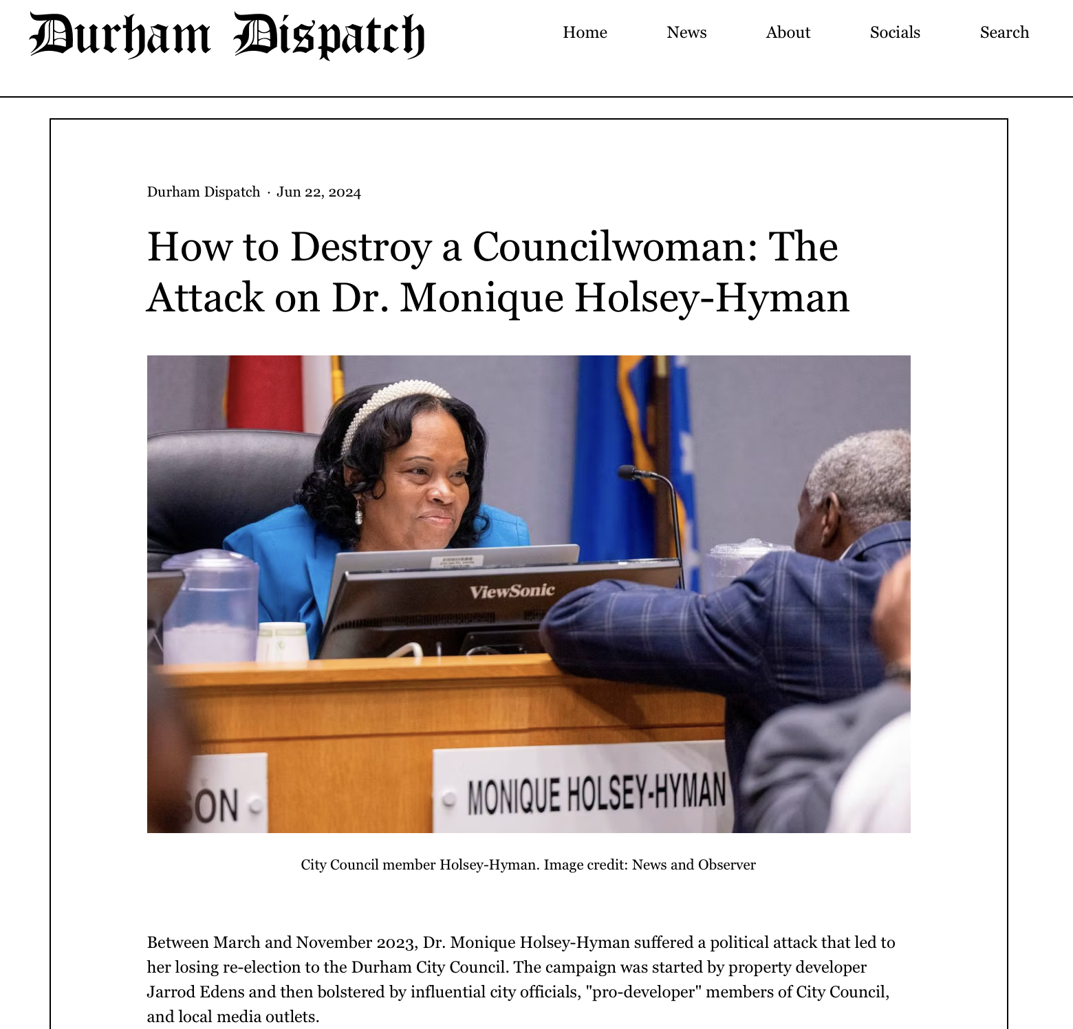 Durham is Run By Developers