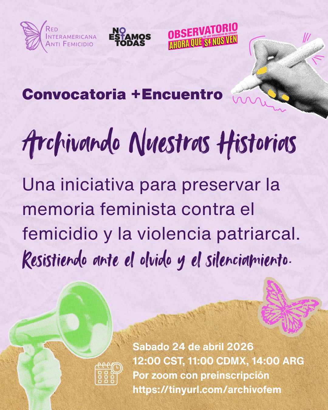 Dialogo+Encuentro Online: Archivando nuestras historias:&nbsp;Activismos contra el femicidio y la violencia machista/patriarcal