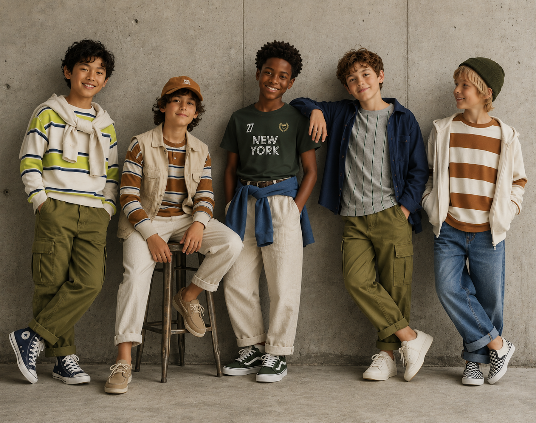 Target - Kids Stripes & Graphic Design for Apparel. Original graphics on AI generated models