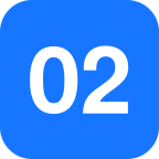 Number 02 in white on a blue shield-shaped background.