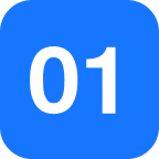Blue icon with white number 01
