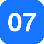 A blue circle with the number 07 in white