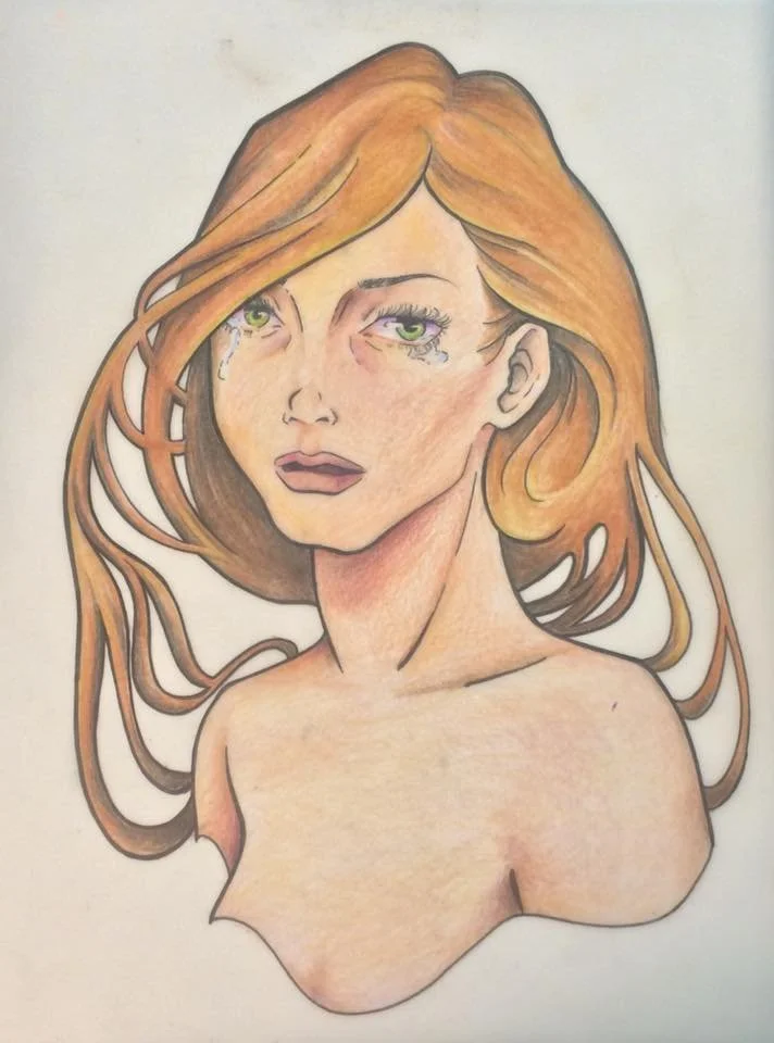 "Sad woman"
Coloured pencil on vellum
2016
