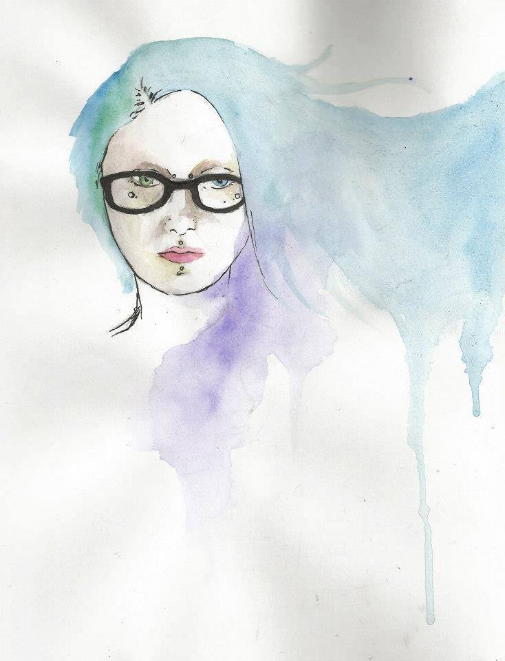 "Self portrait"
Watercolour on paper
2013