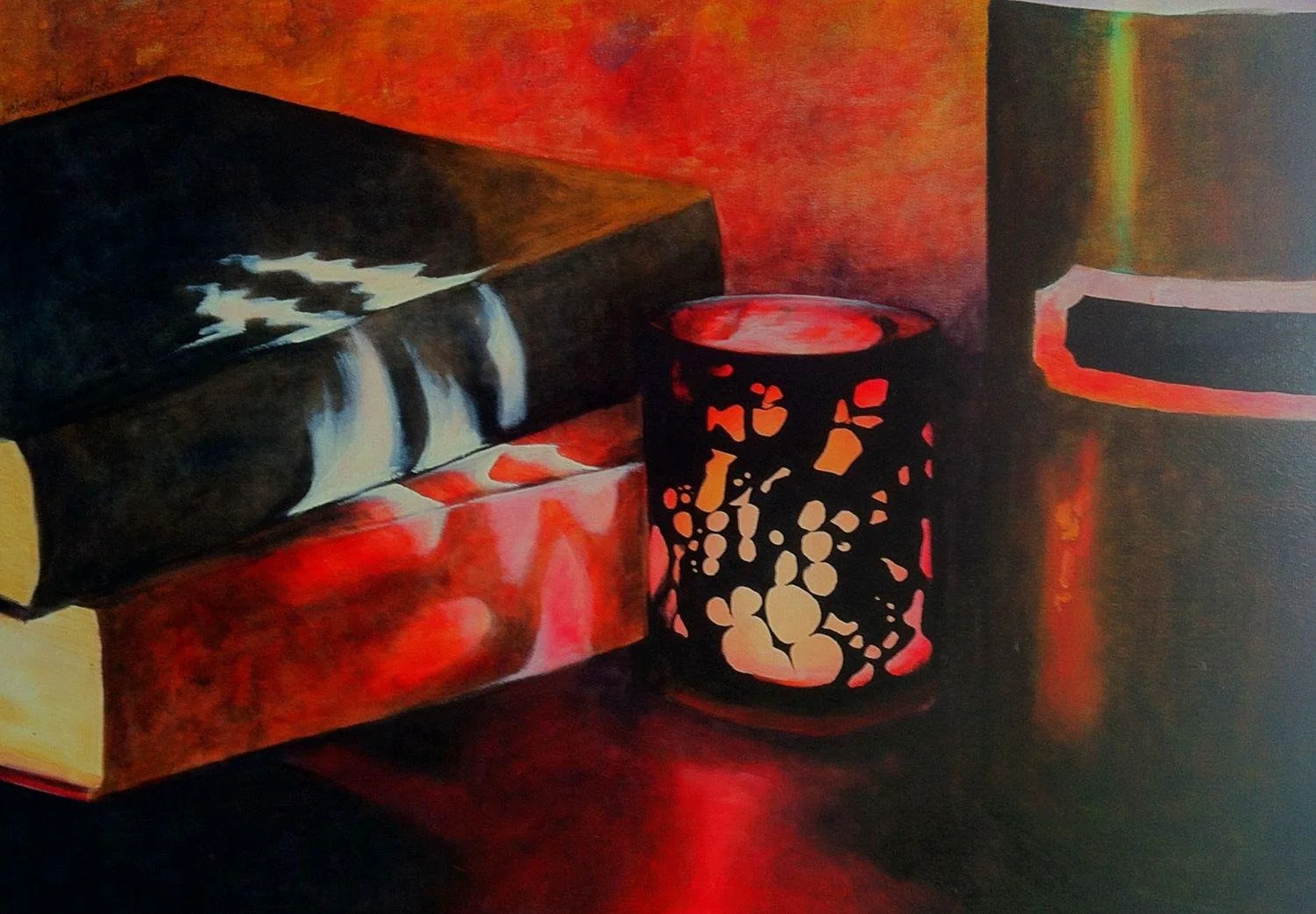 "Candle Light on Bottle" 
Oil on canvas
3'x4'
2012