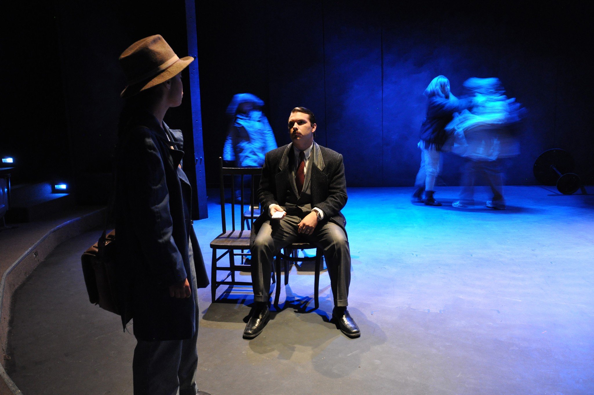 SFSU production of "In Hollow Time" (2013) -- a blues and spoken word opera. A detective searches the Mission District for a missing husband during the Great Recession.