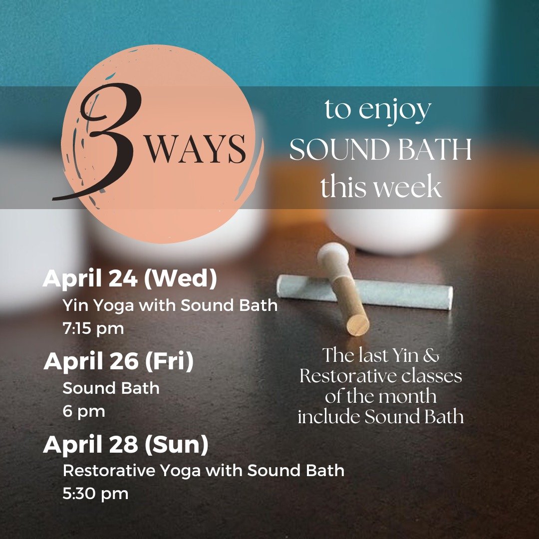 Our monthly Sound Bath fills up fast, but don't fret; this week, there are 2 more ways to get a bit of Sound Bath in with Ginger's Yin and Restorative classes.
Book your spot today: https://studiobookingonline.com/magnoliayogaandhealingarts/classes.h