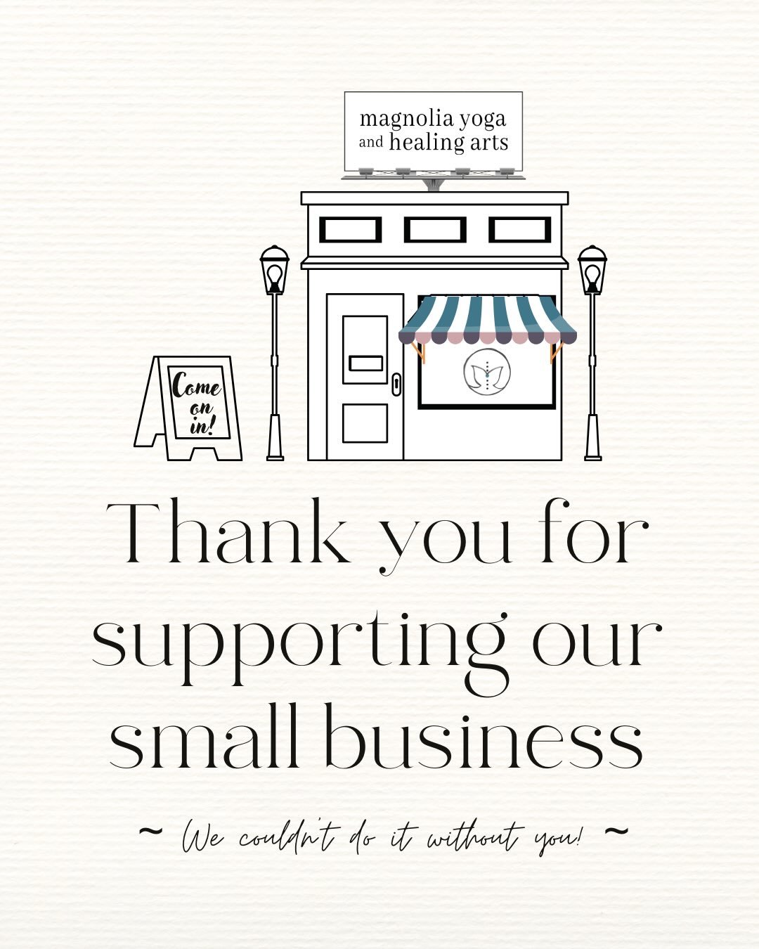 Will you support local this weekend?
Our studio theme of the month is Brahmacharya, which means mindful consumption. This weekend, shop, eat, and engage with local businesses in your neighborhood and help bolster our local communities.
According to S