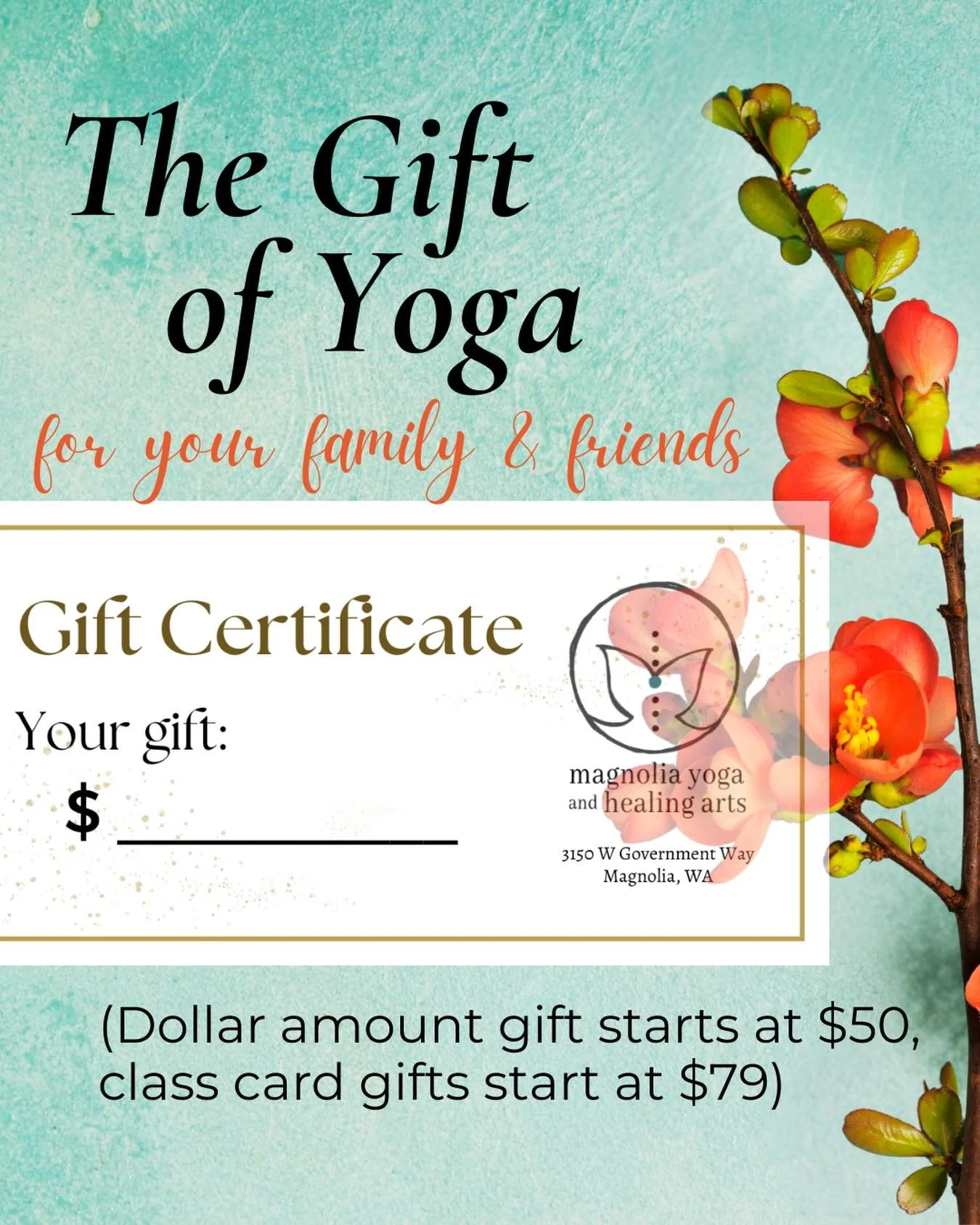 Your last minute gift is here and it won&rsquo;t even look like that!
Give the gift that keeps on giving, one pose, one breath, one yoga class at a time. 
Buy: https://www.magnoliayogaandhealingarts.com/gift-cards
👉🔗bio.
.
.
#yogagiftcards #holiday
