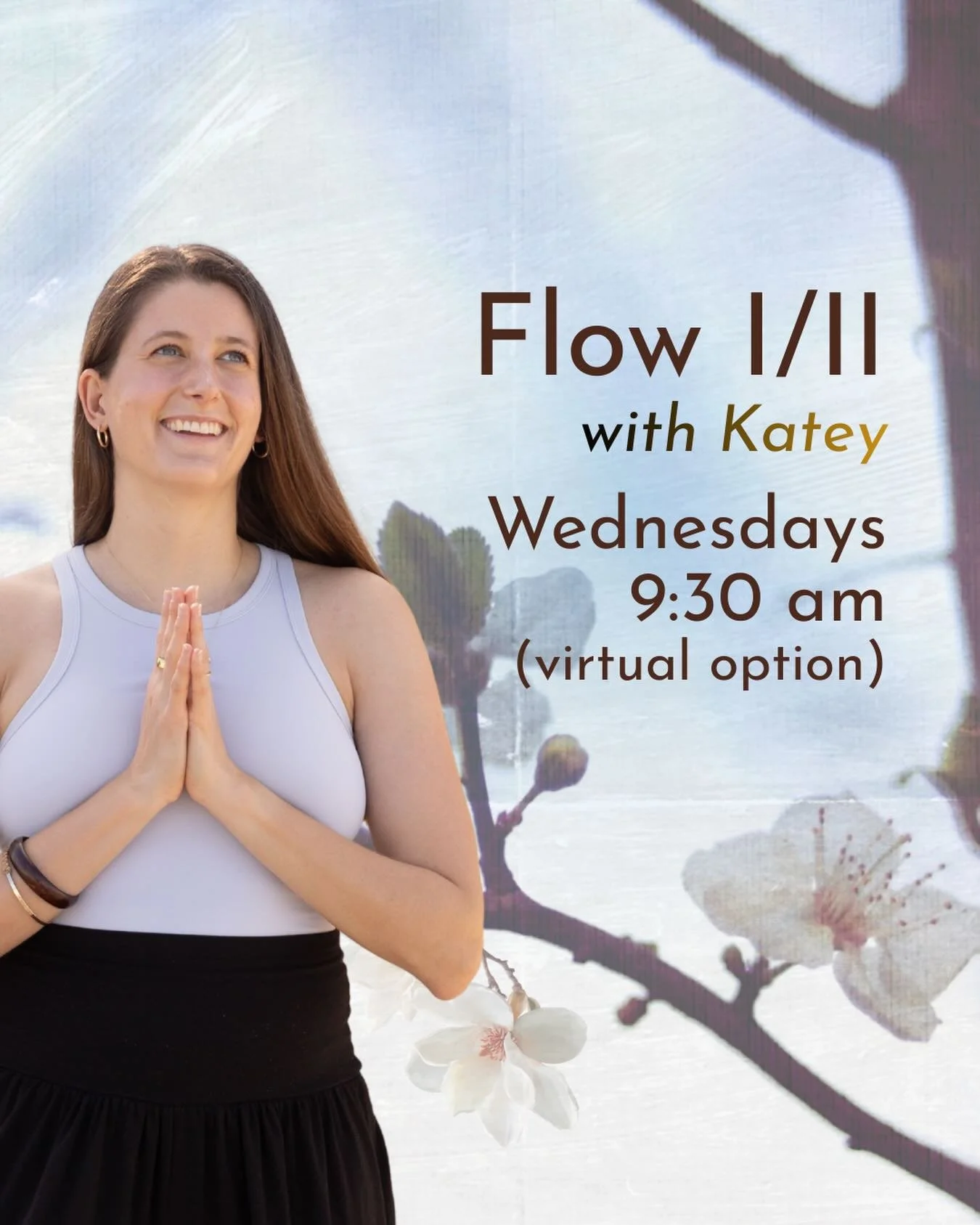 Spring is just around the corner! 
Shake off the winter frost with Flow I/II, a midweek pick-me-up with Katey Peck.
Flow I/II explores many of yoga&rsquo;s classic standing poses and stretches, all woven together with the breath. Leave the class feel