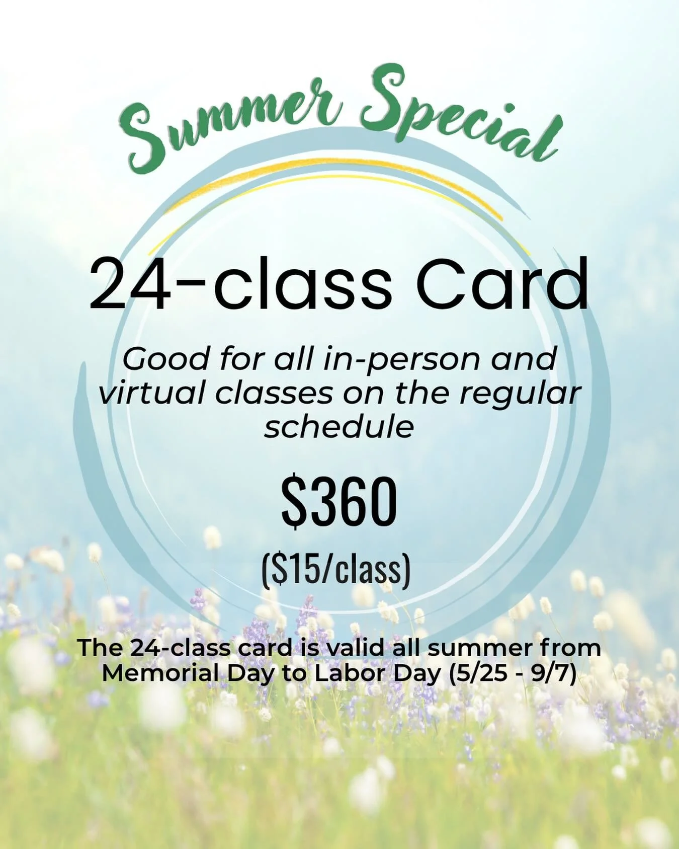 Yoga all summer long with our Special Summer 24-class card!
You can start booking classes between Memorial Day (tomorrow!) and Labor Day (Sep 7). 
Buy the class card: https://www.studiobookingonline.com/magnoliayogaandhealingarts/store.html
.
.
#summ