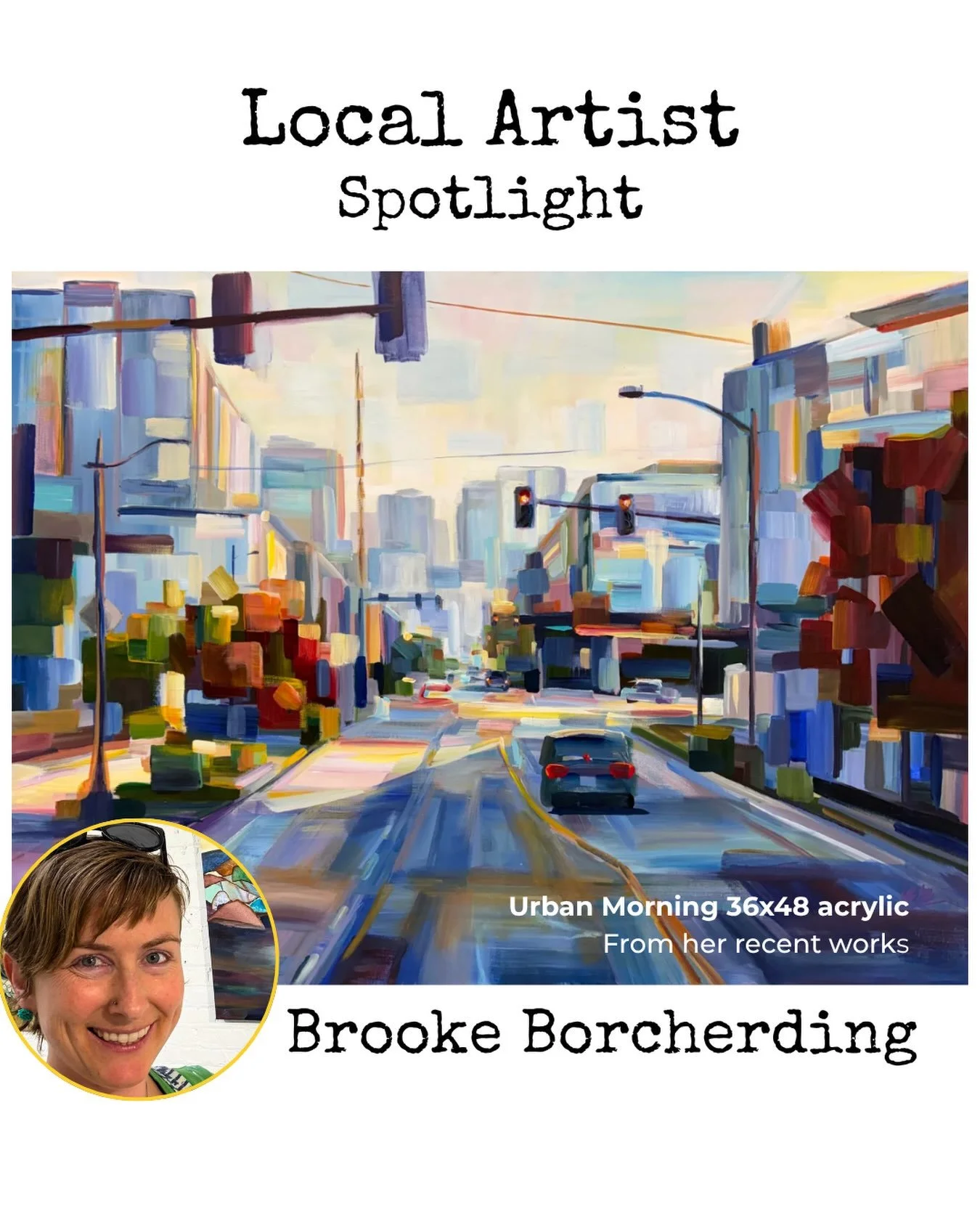 Our spotlight today is on award-winning artist Brooke Borcherding and her artwork. Brooke&rsquo;s colorful work grace many galleries and homes around the country. This Saturday, she will have a booth at the Magnolia Farmers market, so be sure to stop