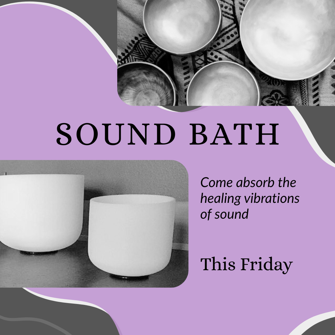 The studio set up for sound bath.