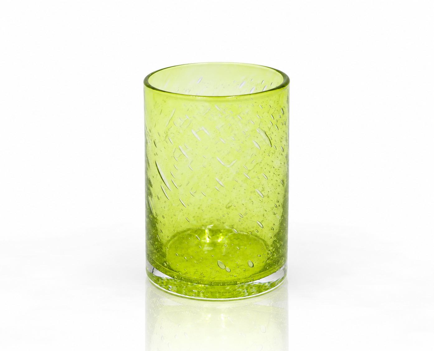 Lime Green Bubbled Glass Tumbler.png