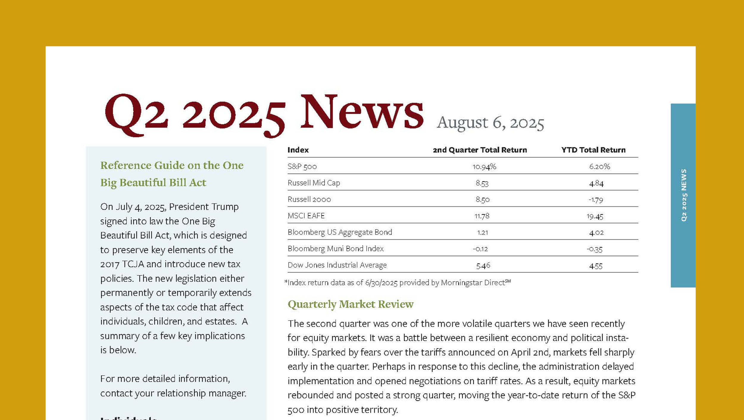 Q2 2025 News
