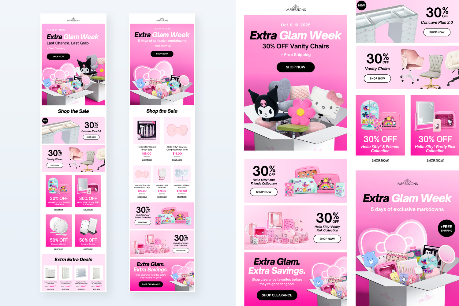 Pink feminine beauty furniture graphic design email marketing campaign