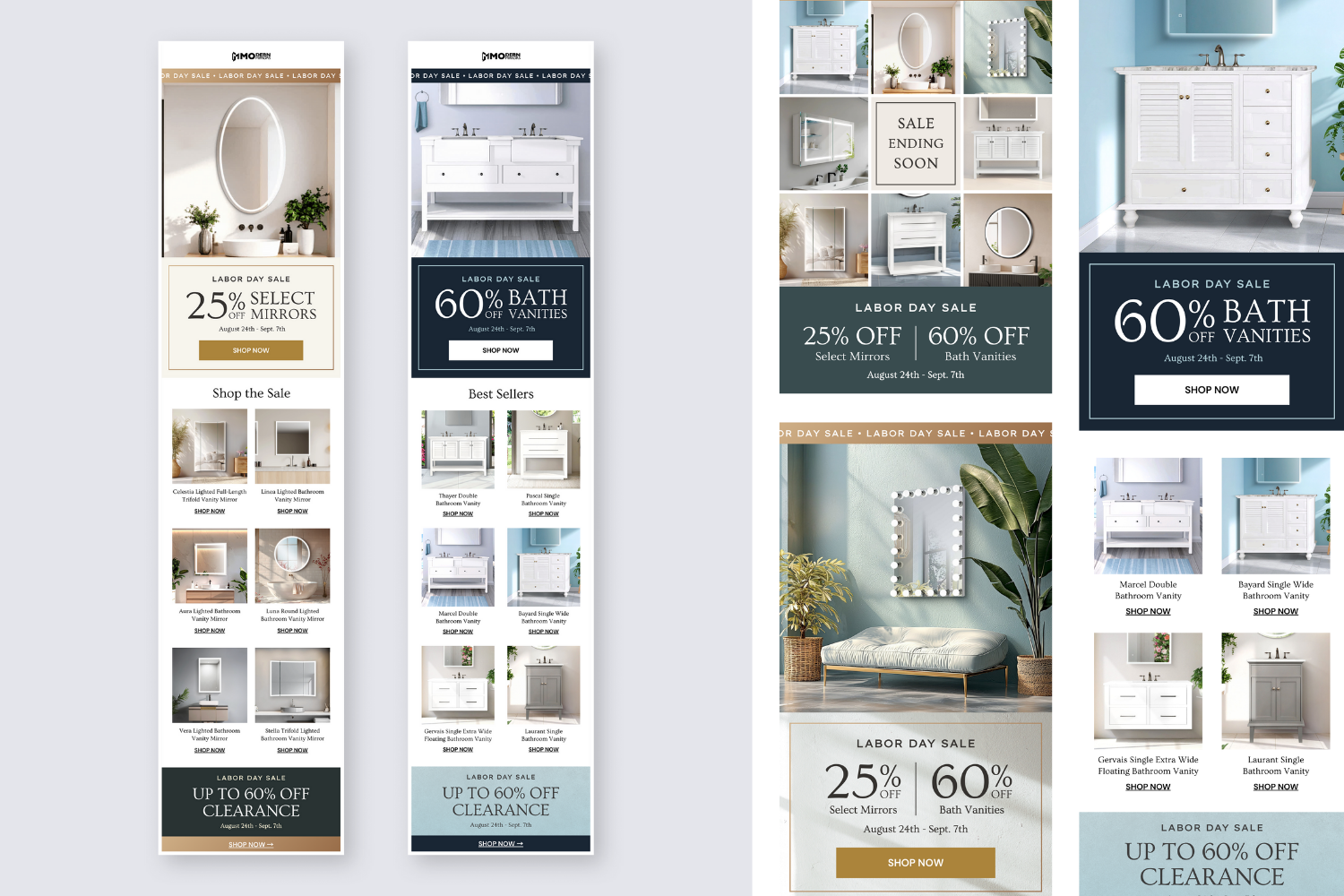 Feminine email newsletter design, beauty marketing graphic design