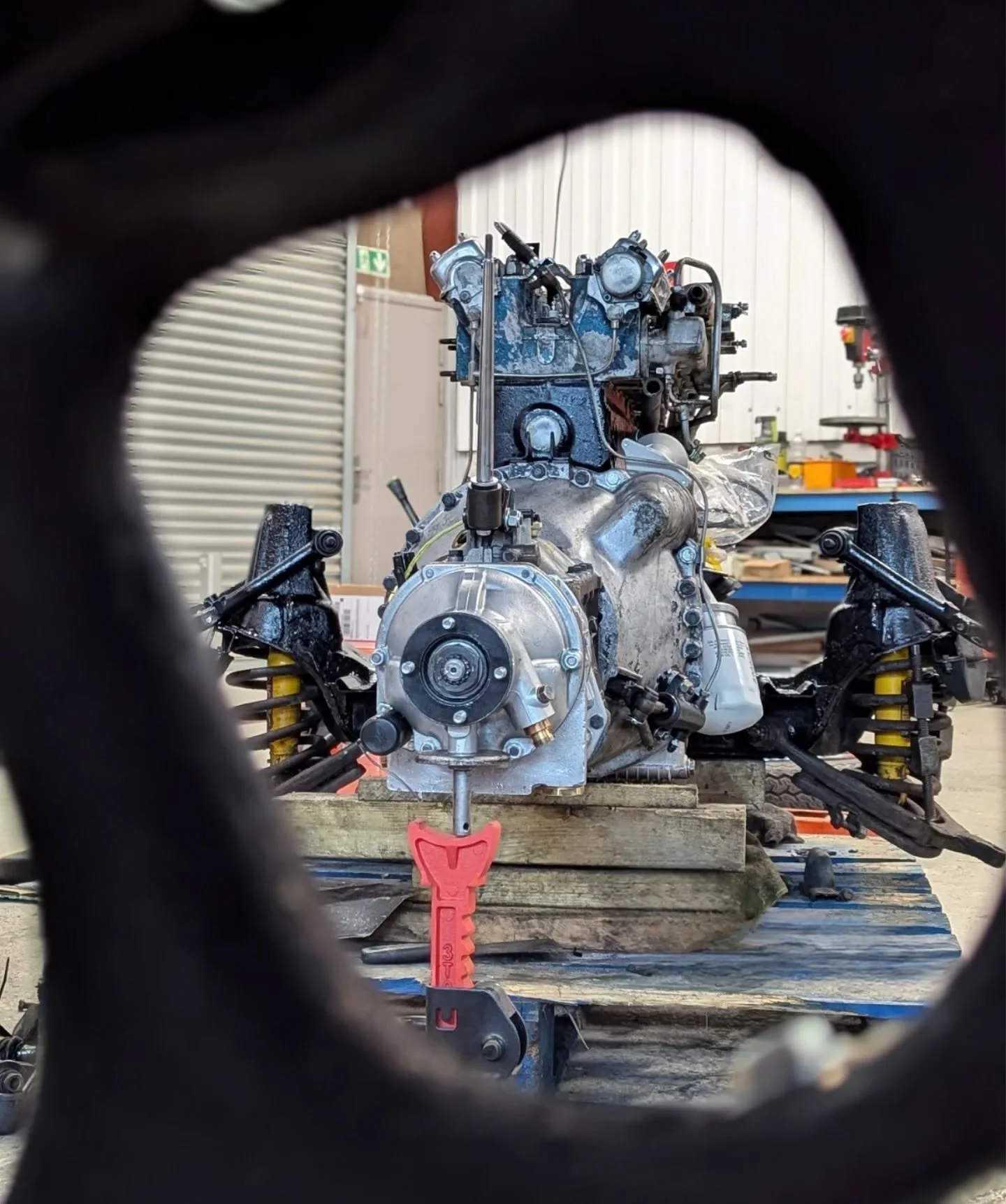 Jaguar S-Type - Prep. for LE-JOG 

Photo 14 = needs must

So far :
Engine &amp; Gearbox out
IRS Removed 
Calliper rebuild + new brake lines 
Upgraded adjustable GAZ Suspension 
Light weight aluminium flywheel + new clutch
Diff. output seal 
Upgraded 