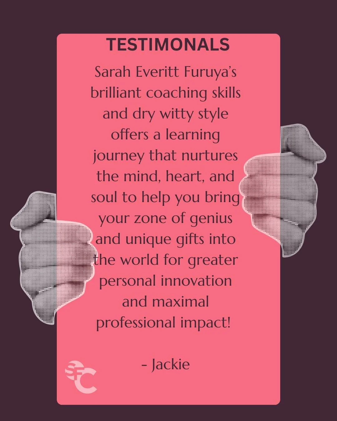 This is why I do what I do. 💫

Reading feedback like this fills my heart and fuels my mission. I'm so honored to have been part of this client's journey to uncover their unique gifts and own their brilliance.

My approach isn't about a rigid, one-si