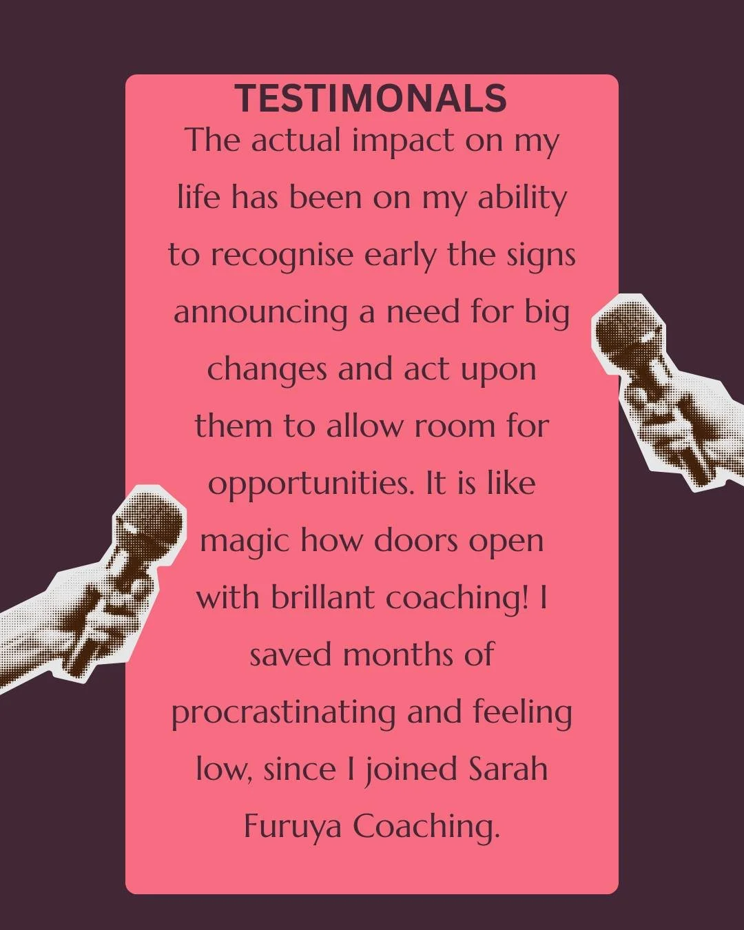 Why do client testimonials matter?

Because real stories help real people take the next step.

Grateful for every person who shares their experience with this work. 💛

&quot;The actual impact on my life has been on my ability to recognise early the 