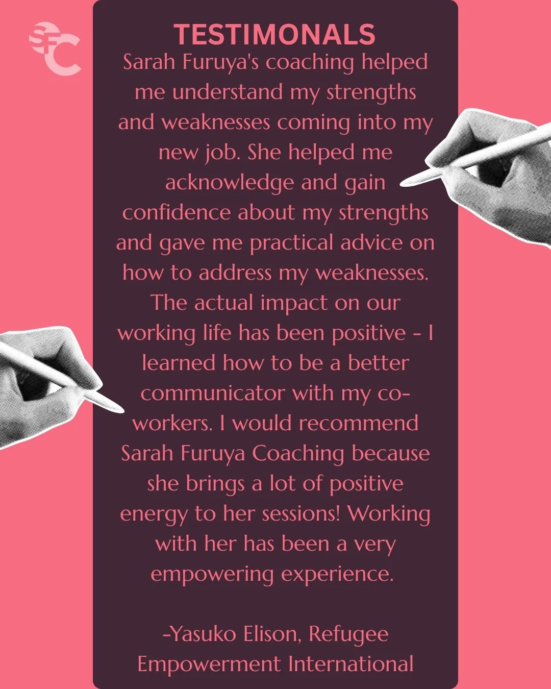 In work that revolves around trust, confidentiality, and emotional safety, I never take it lightly when a client chooses to share their experience publicly.

Testimonials offer transparency and help others understand the kind of support and approach 