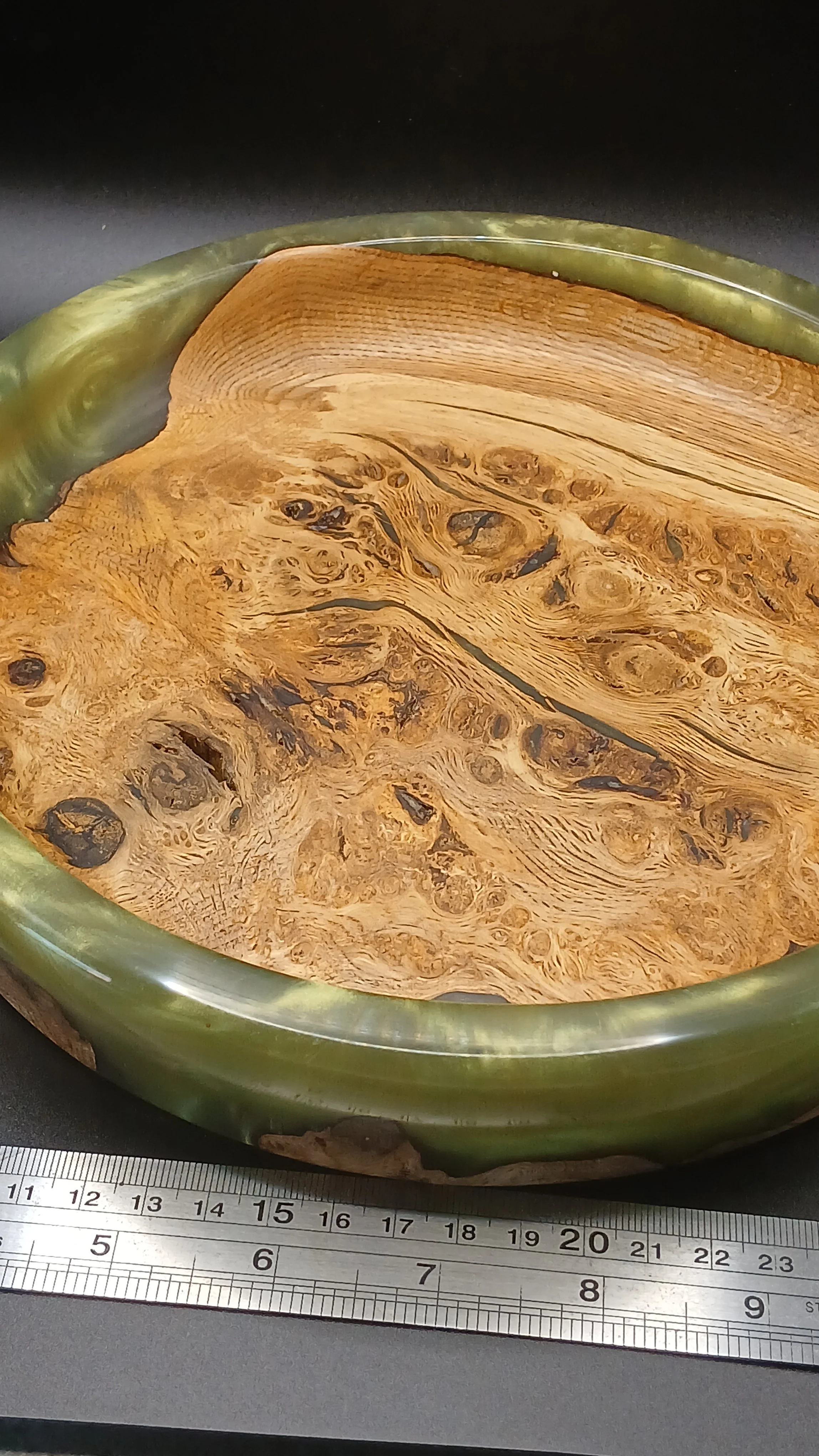 Burr Oak / Resin Shallow Bowl