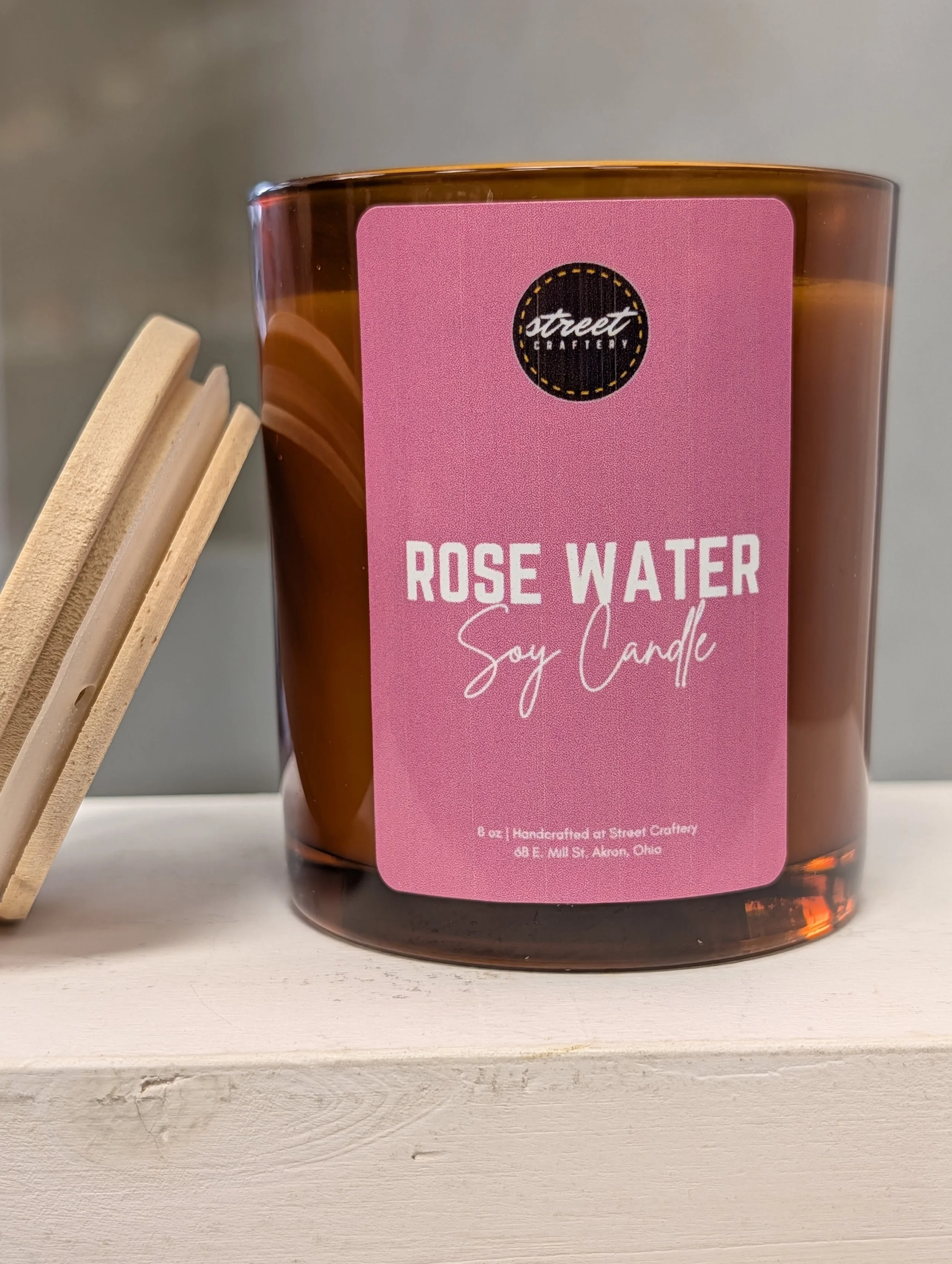Rose Water Soy Candle - 8 oz