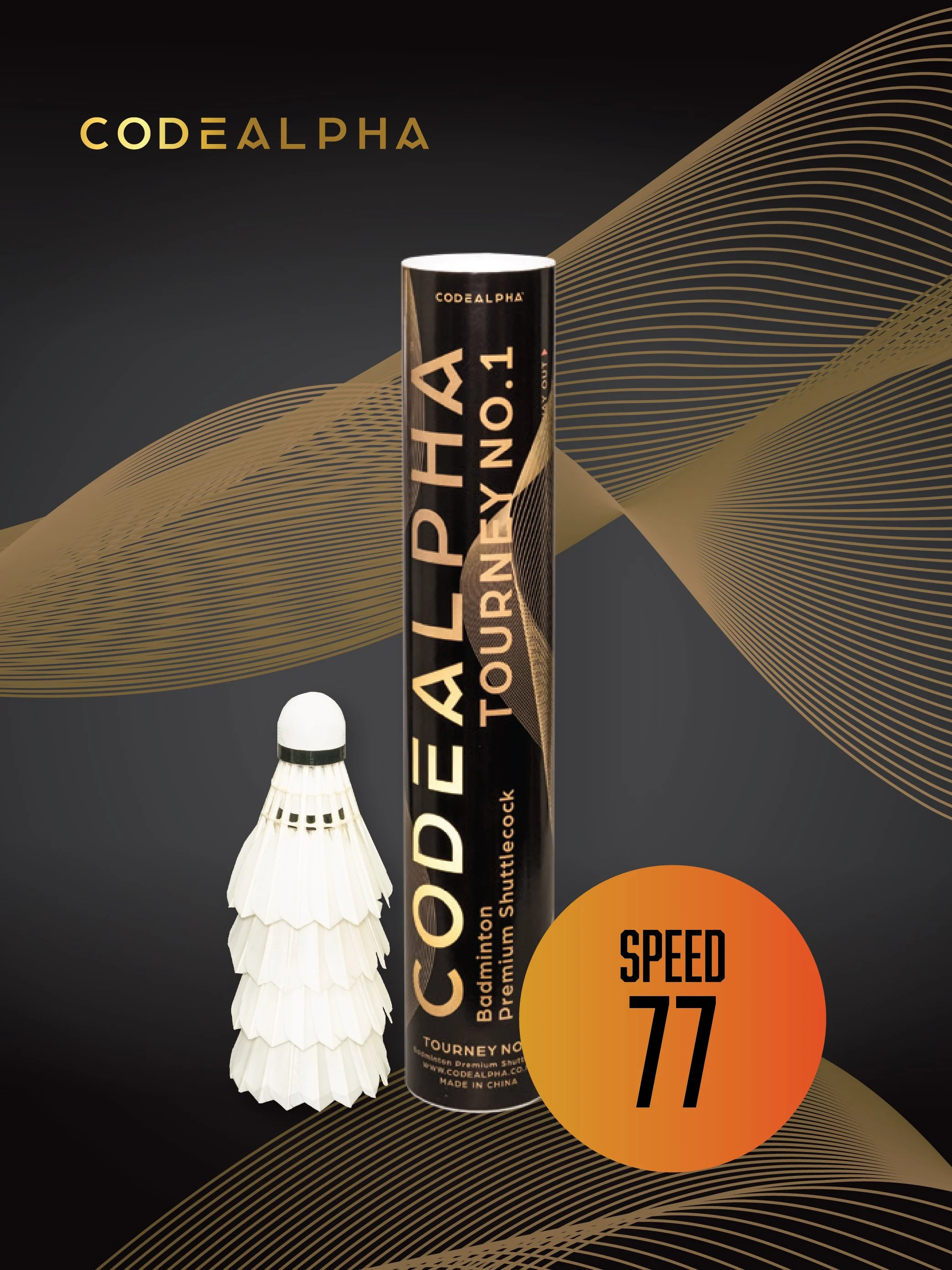 Tourney No.1 Badminton Premium Shuttlecock - Speed 77