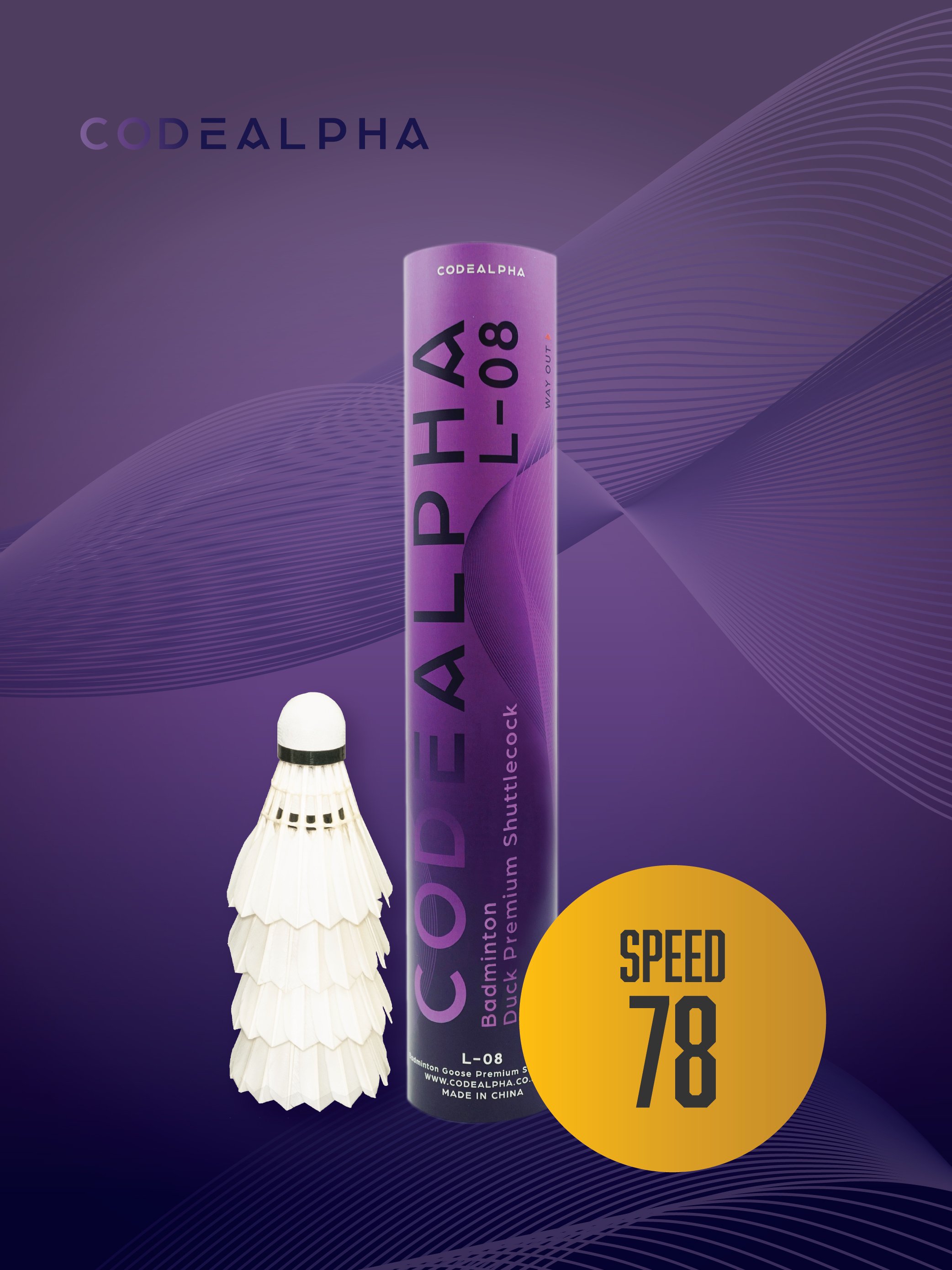 L-08 Badminton Duck Premium Shuttlecock - Speed 78
