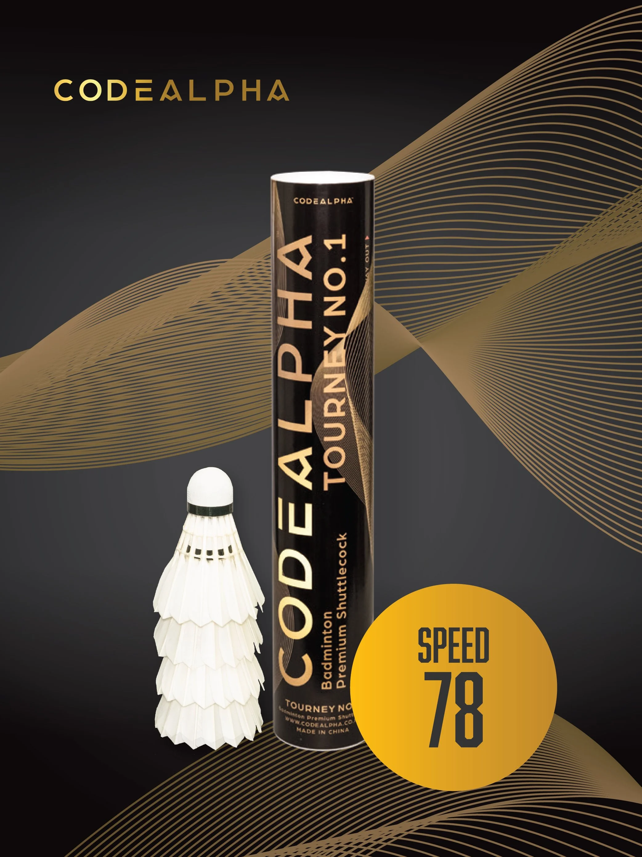 Tourney No.1 Badminton Premium Shuttlecock - Speed 78