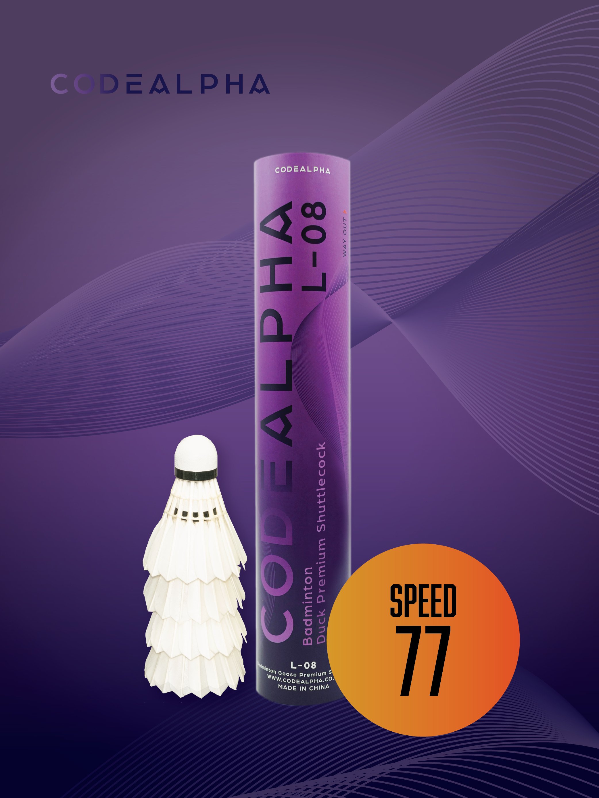 L-08 Badminton Duck Premium Shuttlecock - Speed 77