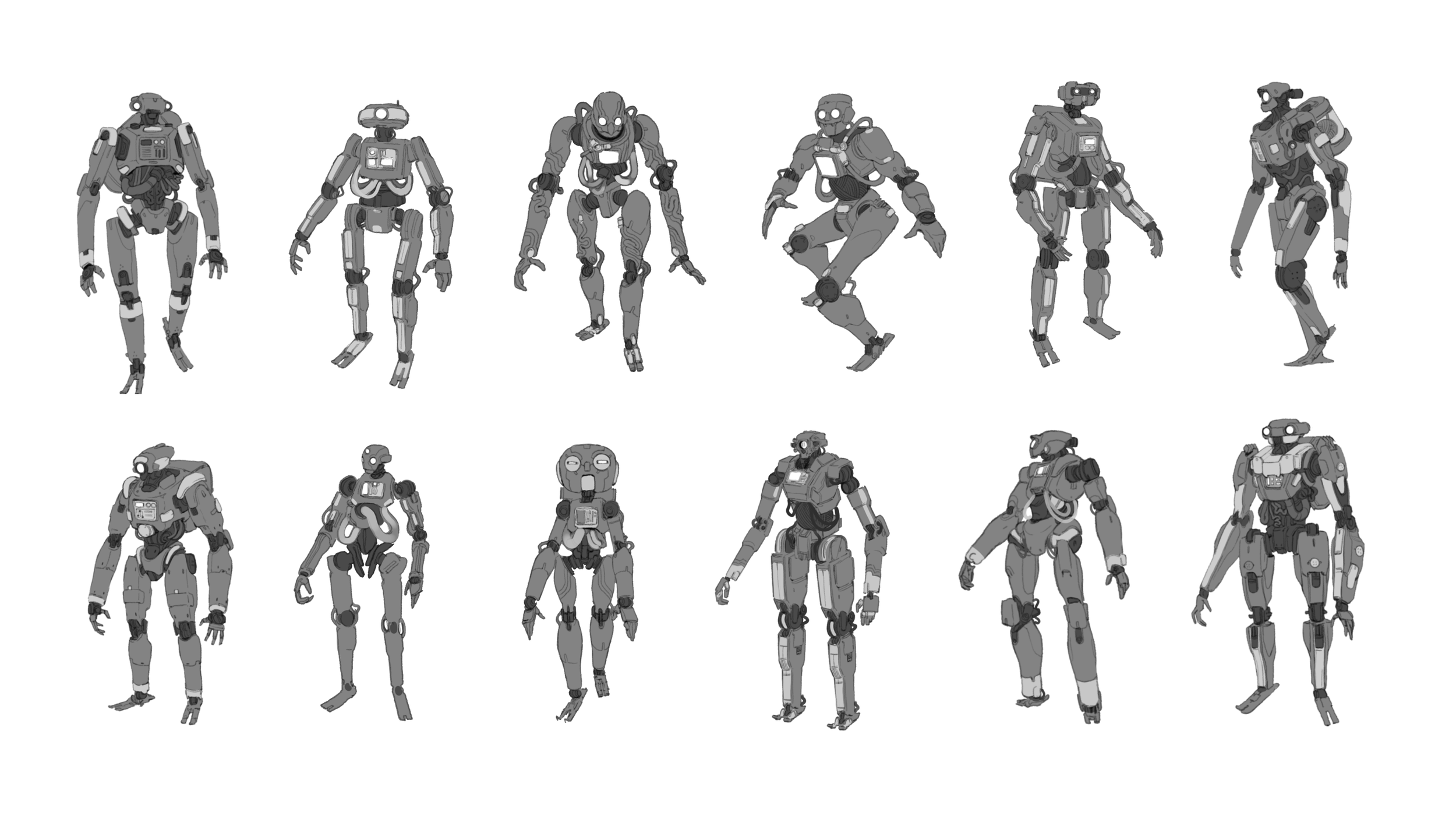 Design explorations. The idea was offering many options and refining them until we could get to a result within what the client had in mind. 
Two quirks that A.R.I.T.O. has and I had to take into consideration while exploring is an holographic dashbo