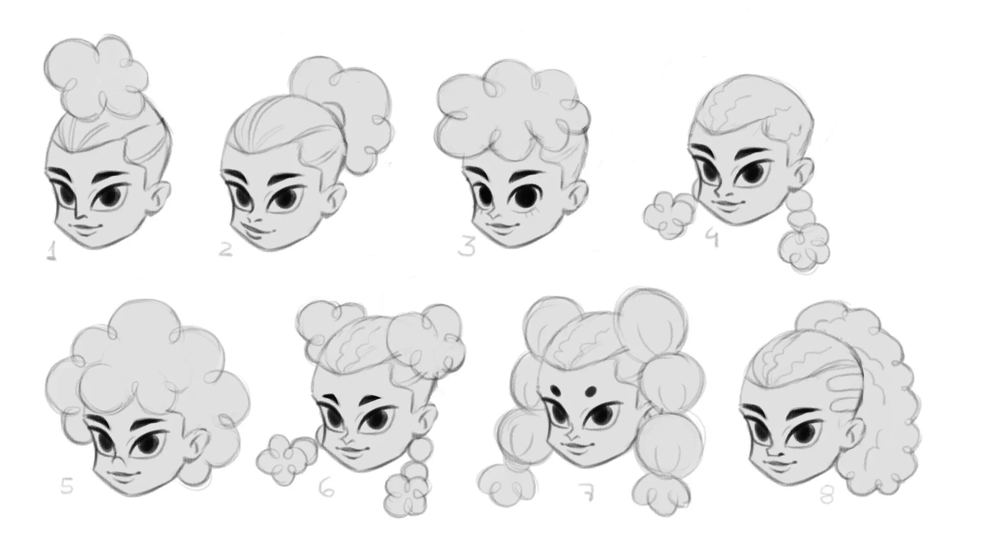 Earlier exploration on her face and hair style