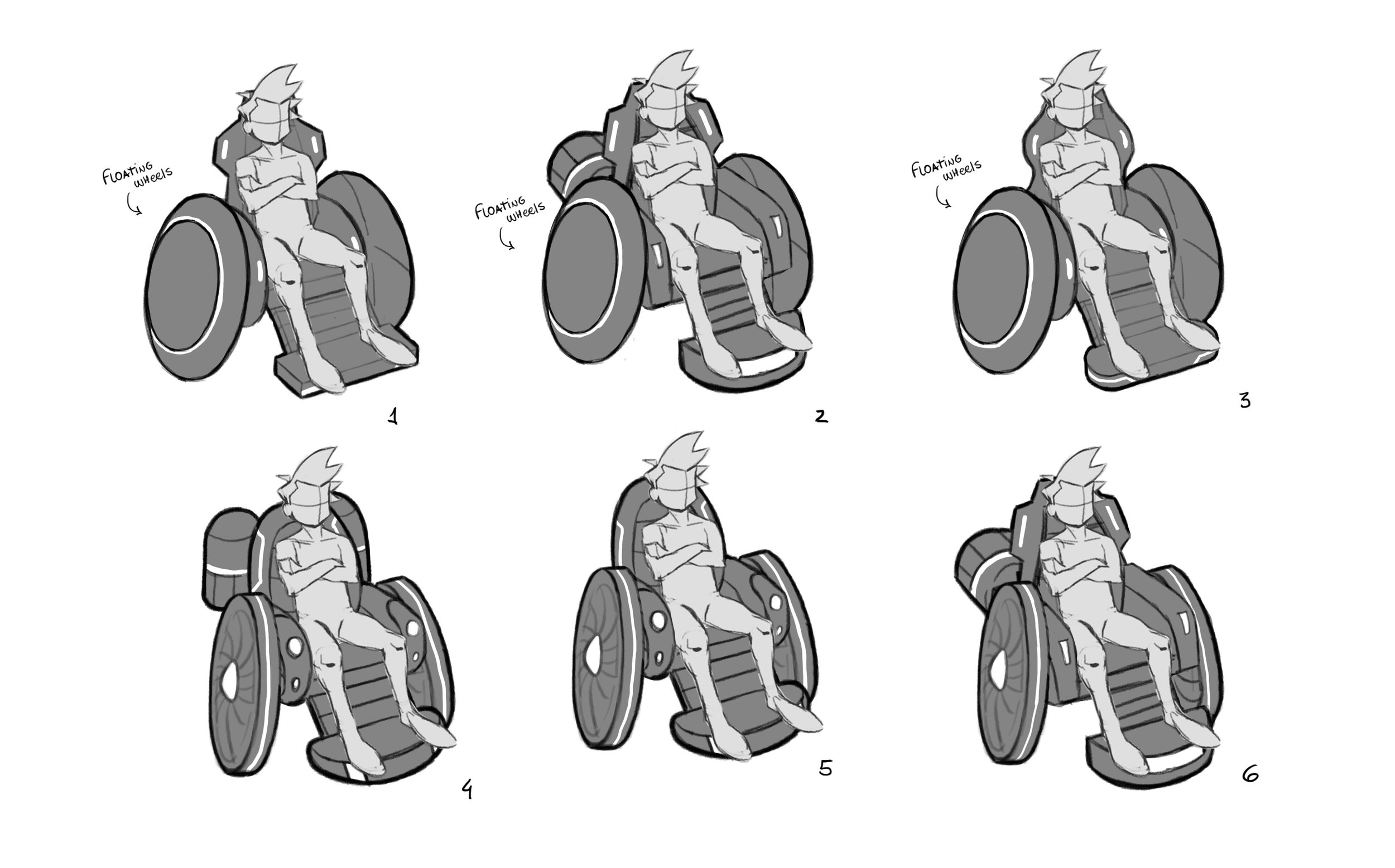 More explorations on the wheelchair's gimmicks.