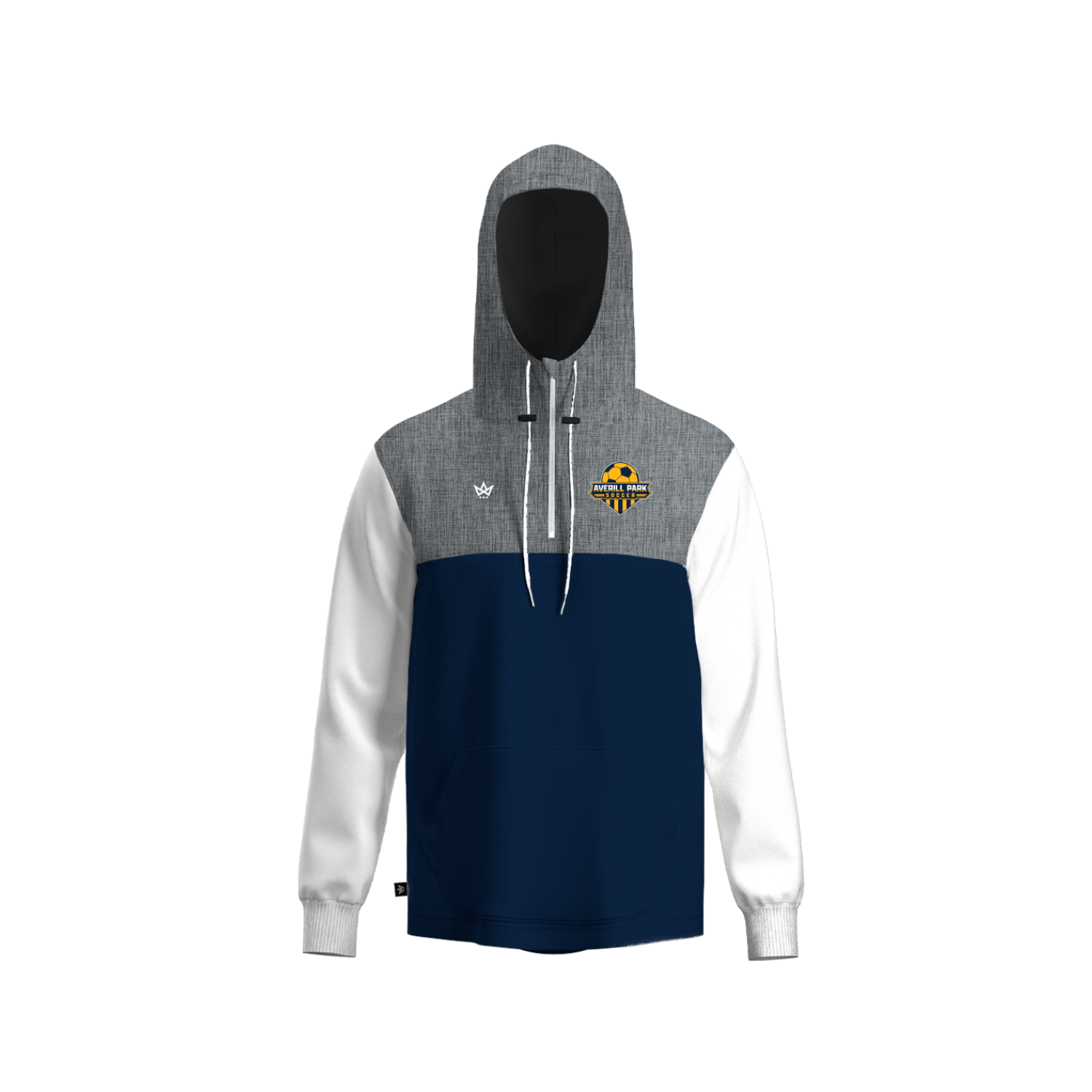 AVERILL PARK YOUTH SOCCER PANELED HOODIE [GRAY/NAVY/WHITE]