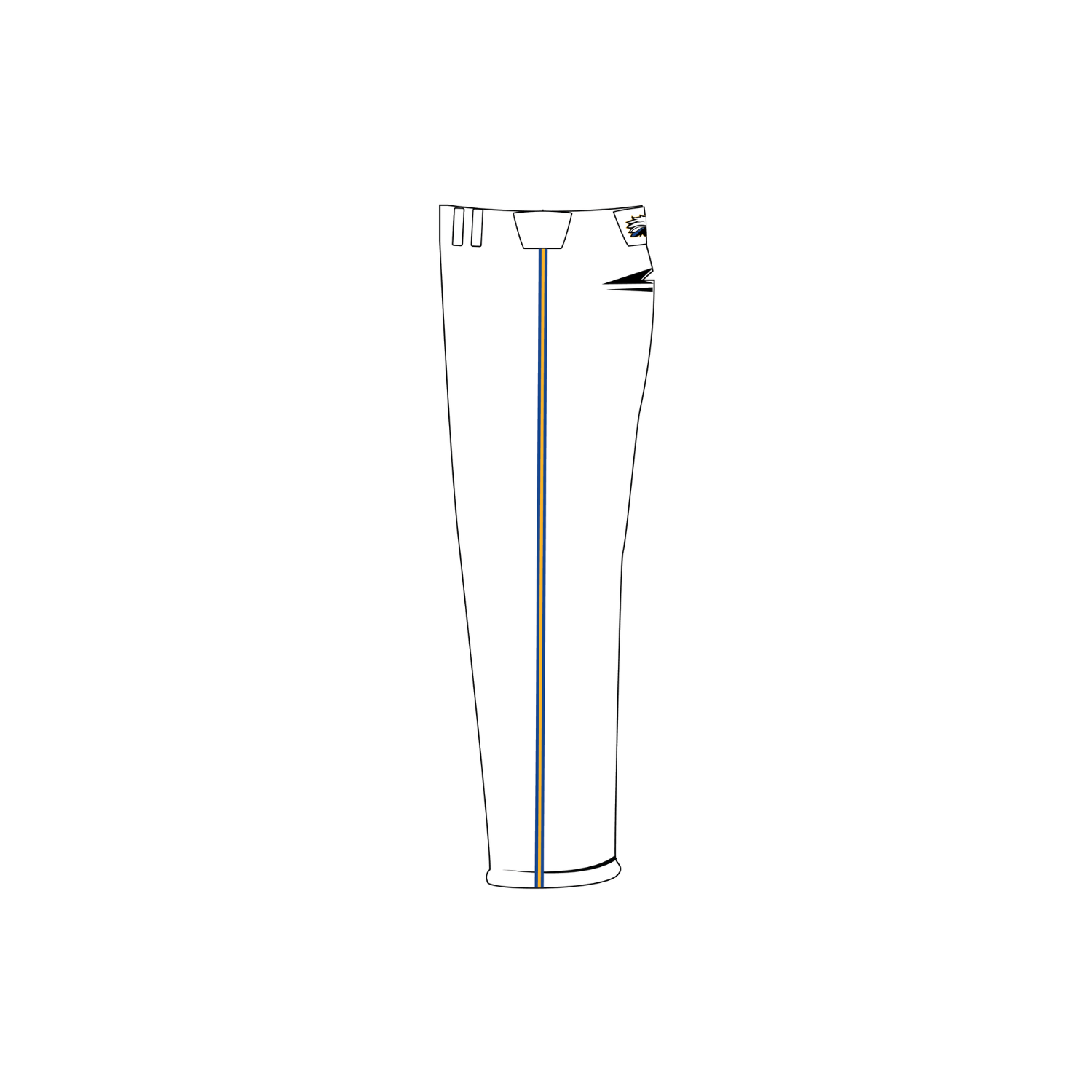 NORTH BRUNSWICK YOUTH BASEBALL LONG PANTS ELASTIC BOTTOM - WHITE