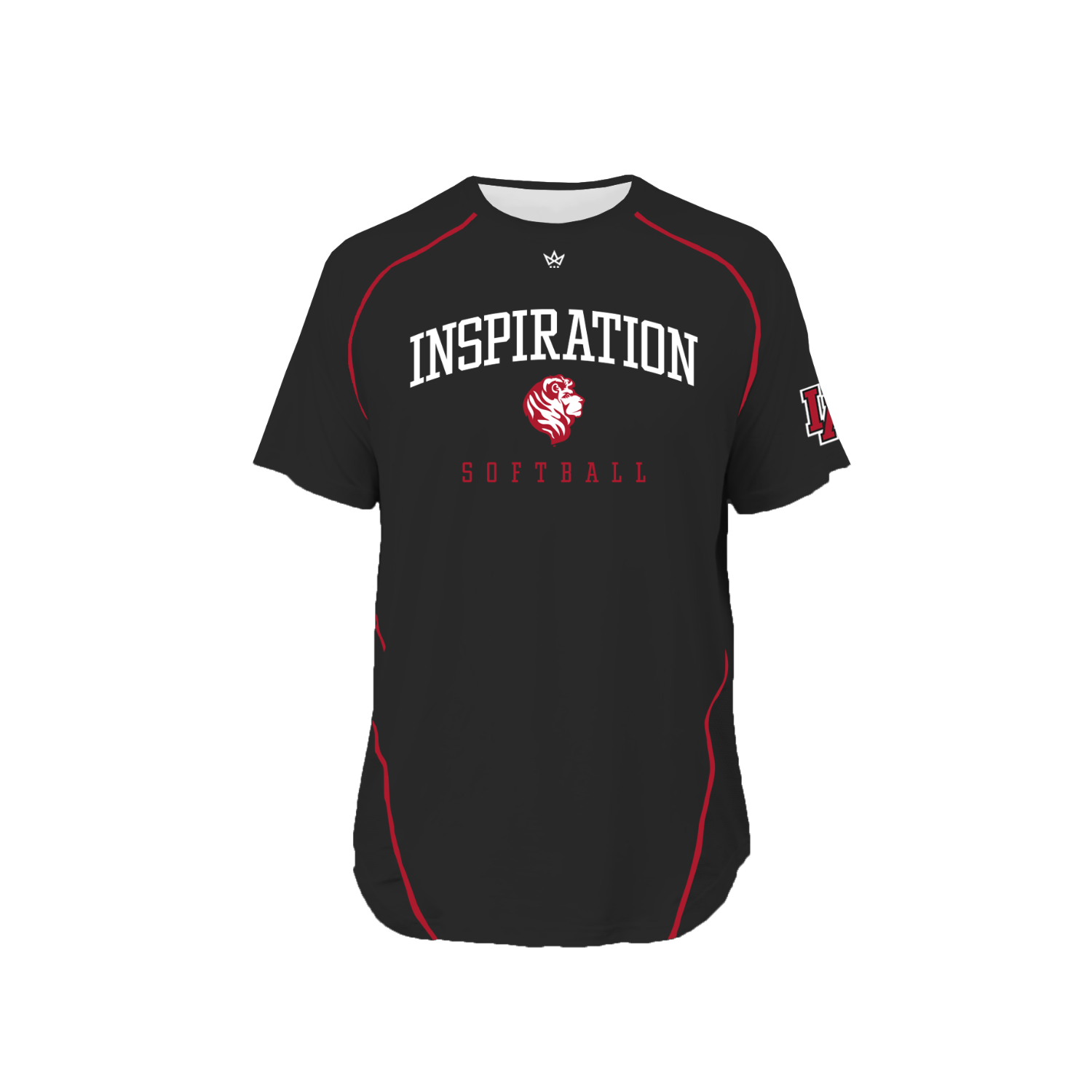 INSPIRATION ACADEMY PRO VENTED SS TEE [BLACK SOFTBALL]