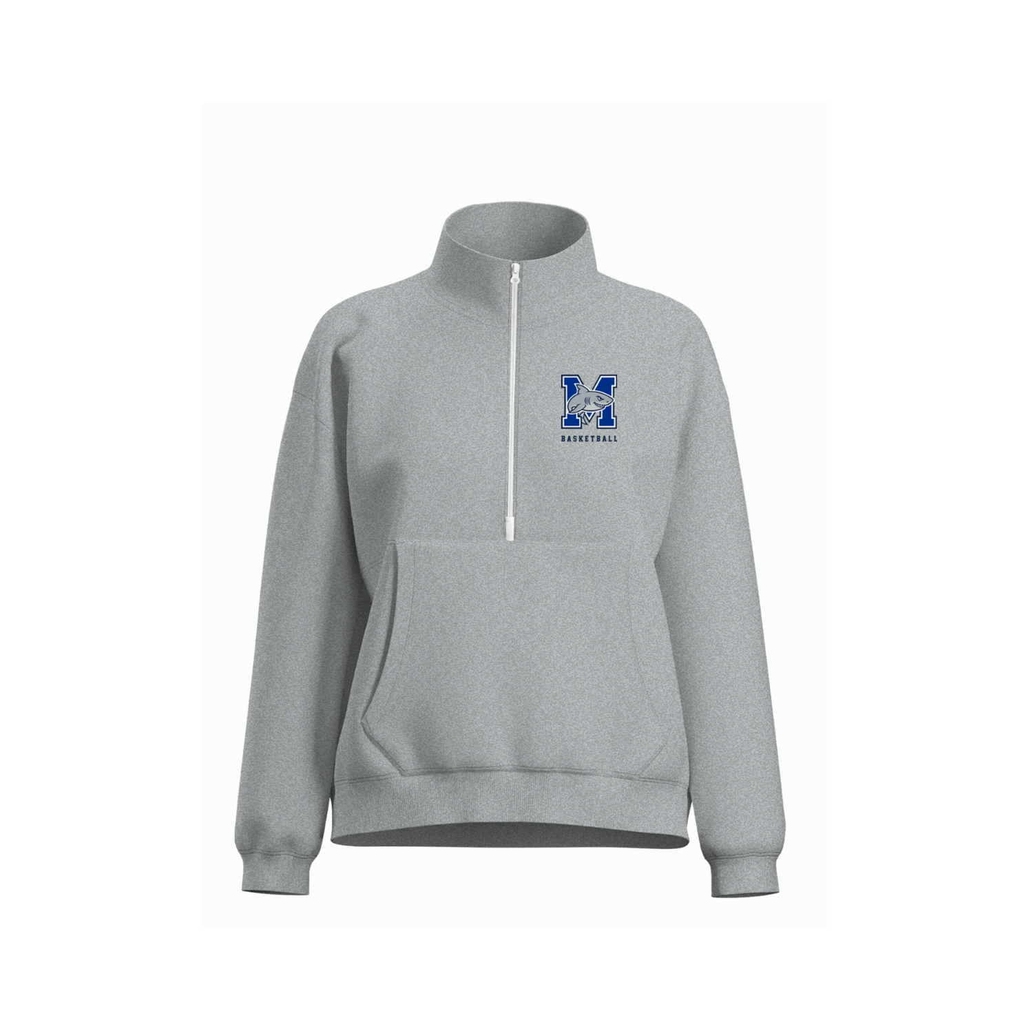 MONOMOY GIRLS BASKETBALL WOMEN'S COTTON FLEECE HALF-ZIP [GREY]