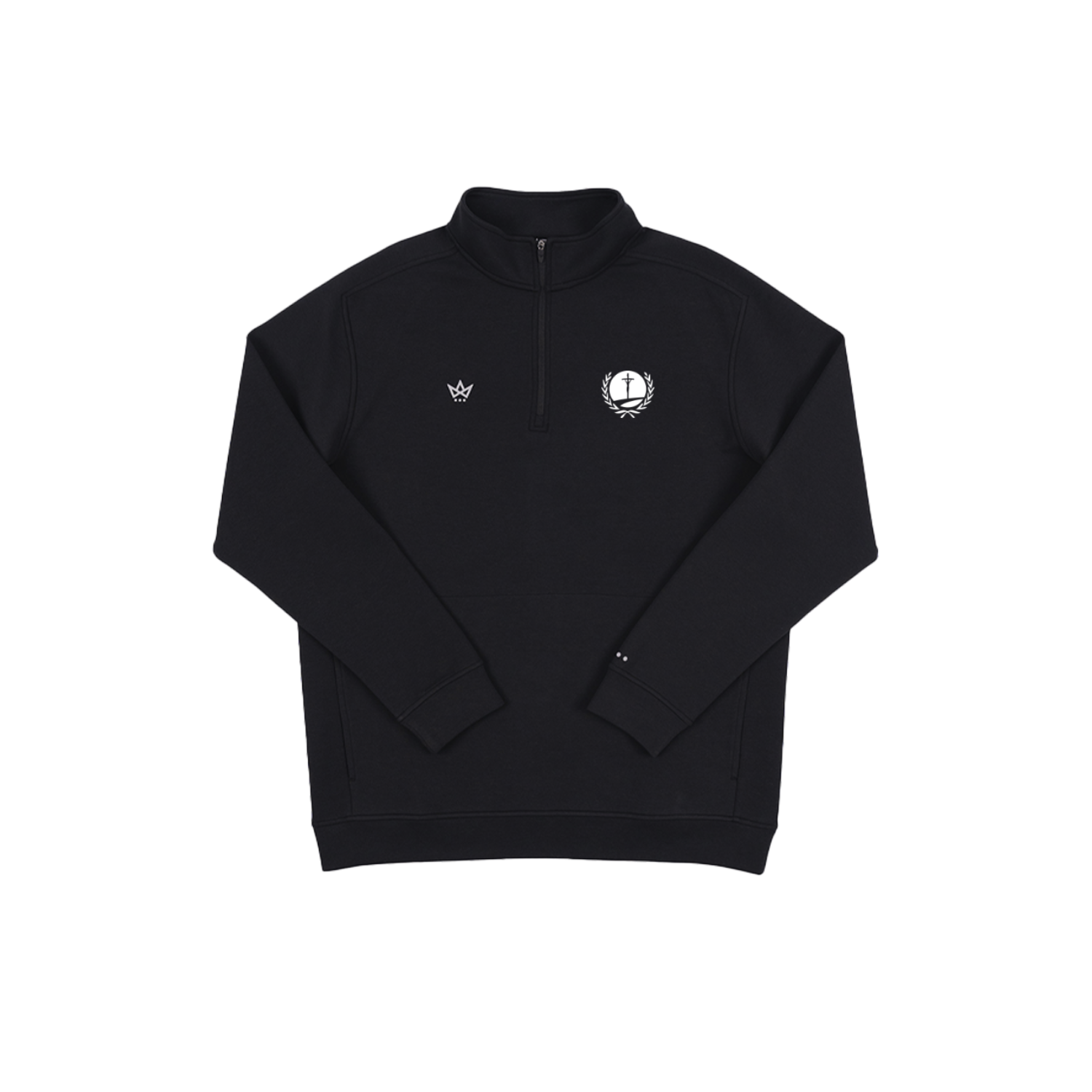 FOCUS GREEK ROYALKNIT QUARTER-ZIP - ONYX